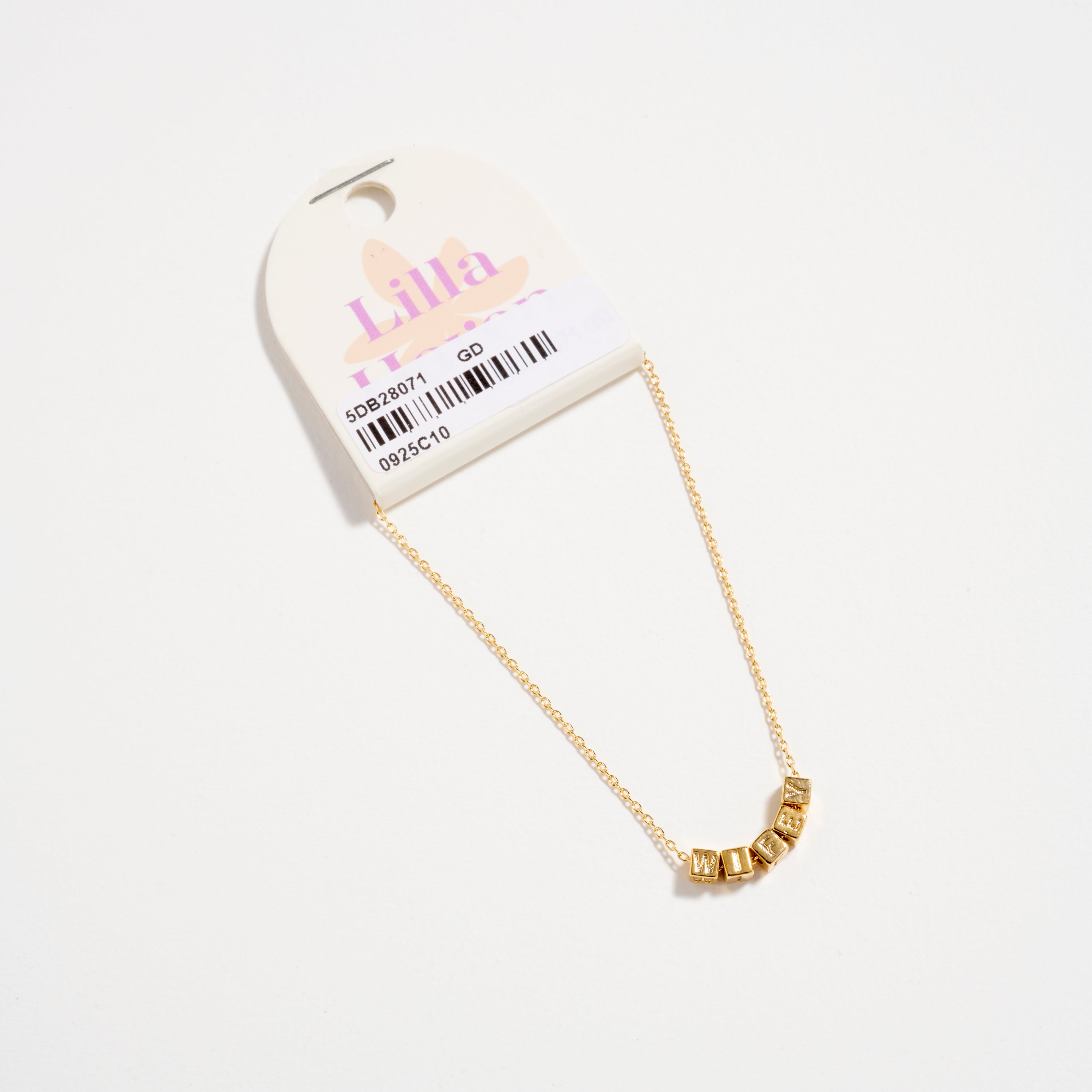 Gold Dipped Wifey' Personalized Letter Beaded Chain Bracelet
