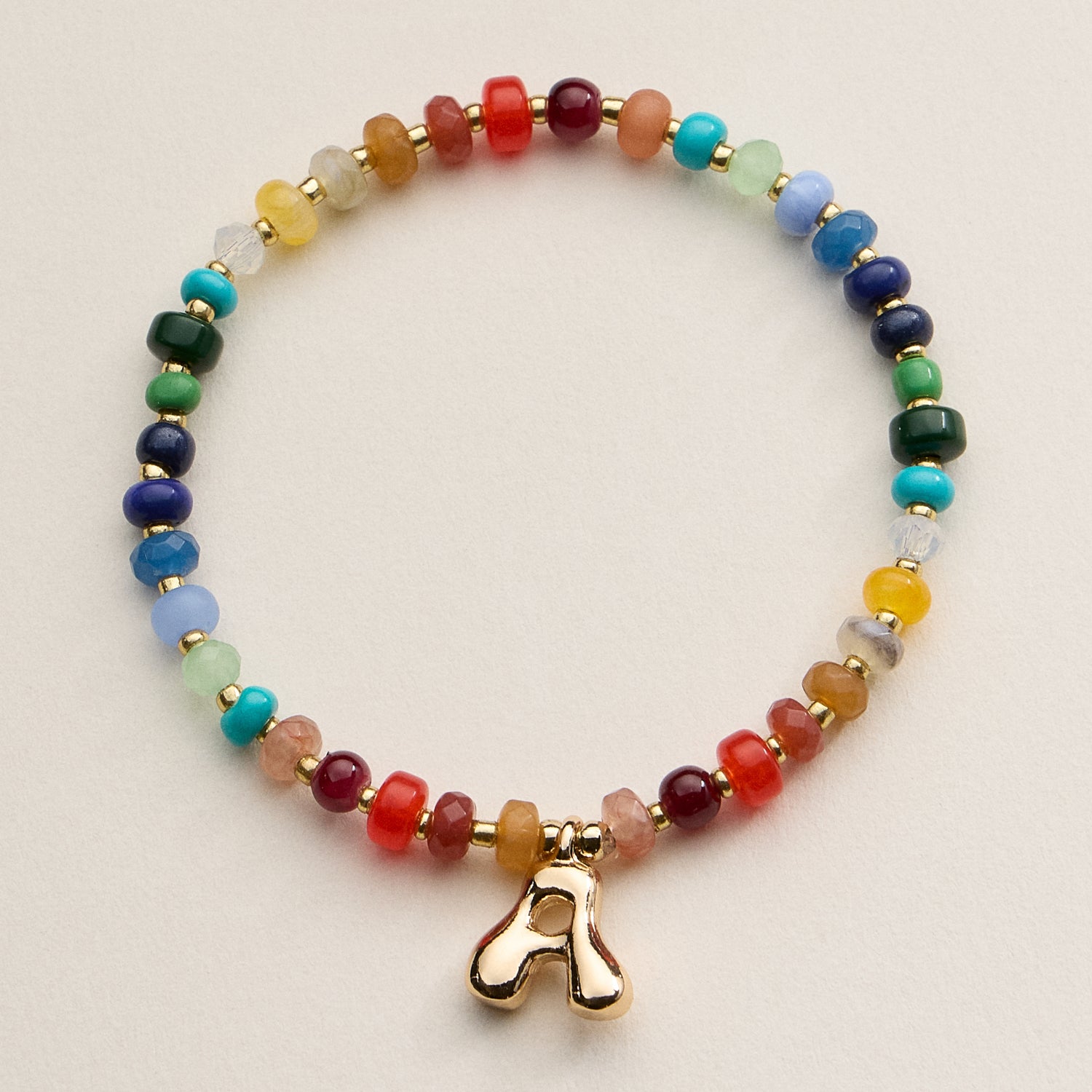 Assorted Colorful Beaded Initial Bracelet | Set of 16 Letters