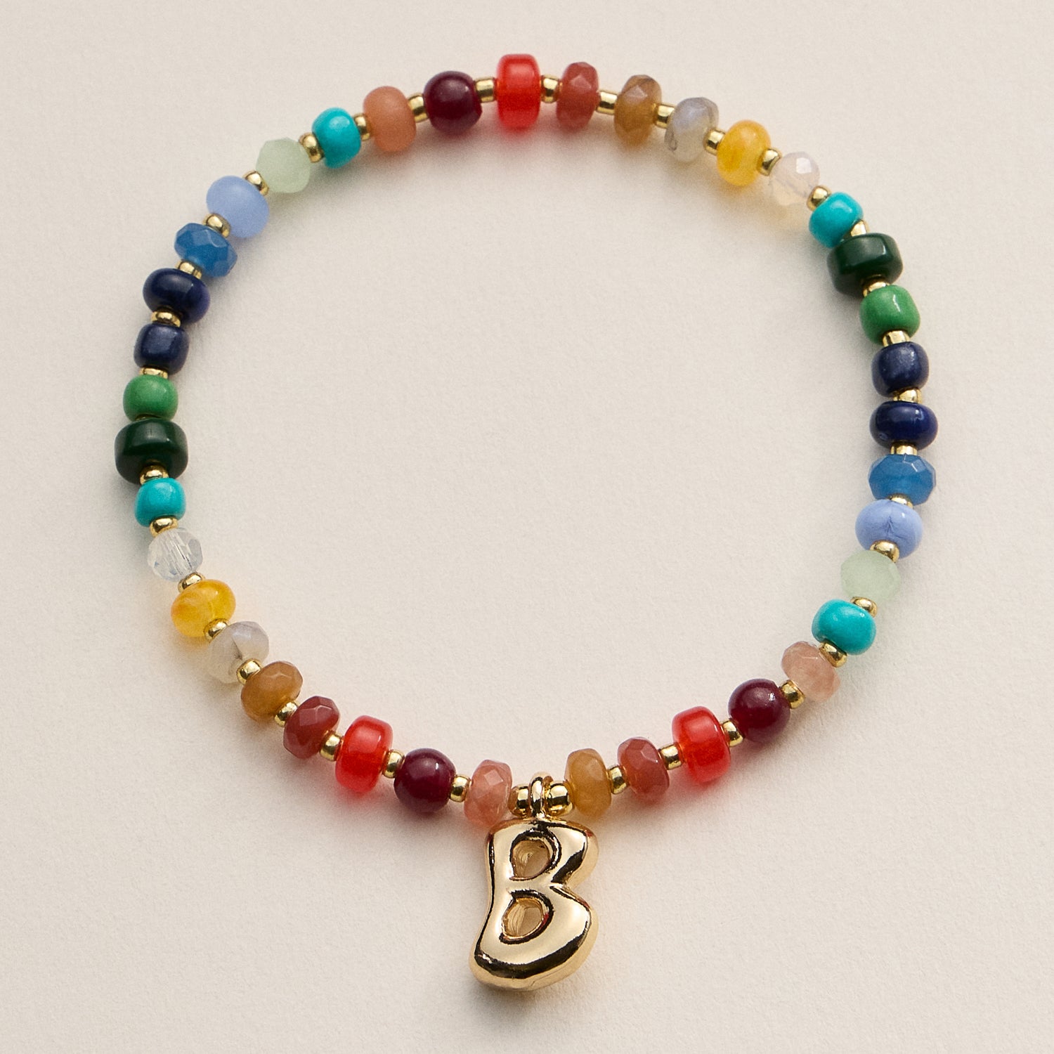 Assorted Colorful Beaded Initial Bracelet | Set of 16 Letters