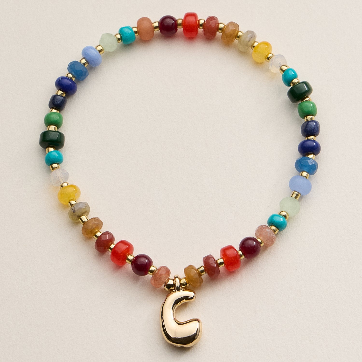Assorted Colorful Beaded Initial Bracelet | Set of 16 Letters