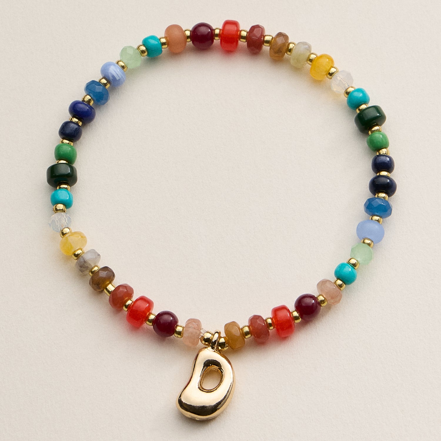 Assorted Colorful Beaded Initial Bracelet | Set of 16 Letters