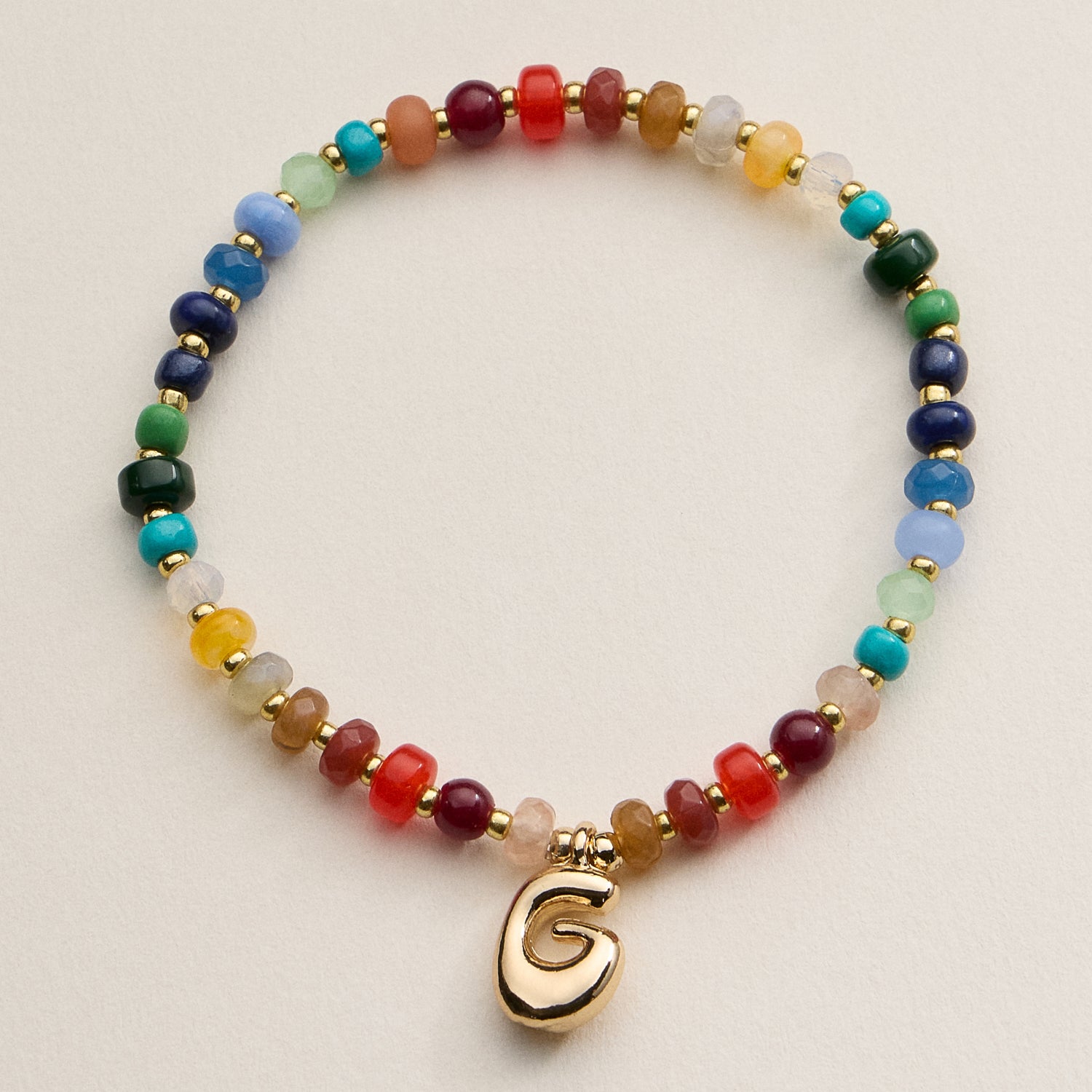Assorted Colorful Beaded Initial Bracelet | Set of 16 Letters