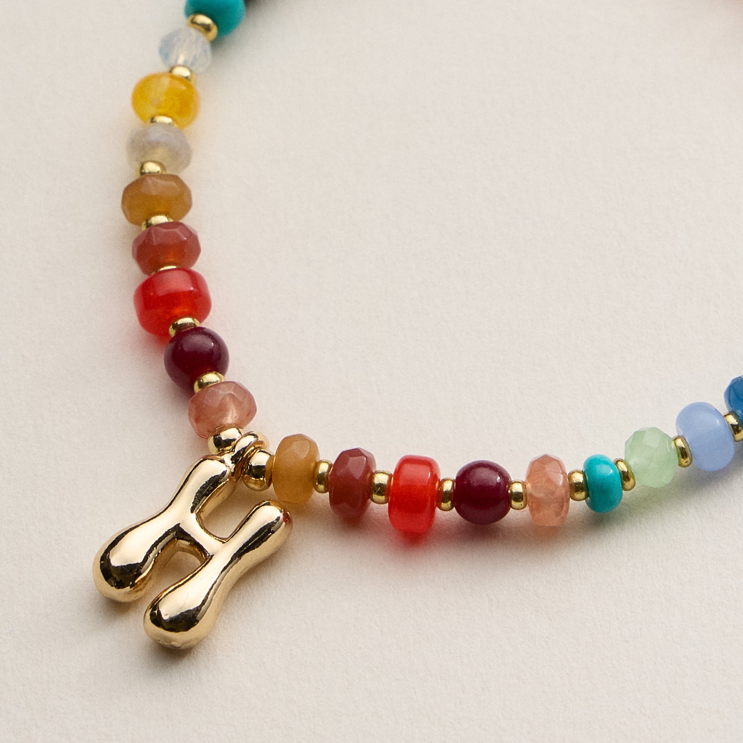 Assorted Colorful Beaded Initial Bracelet | Set of 16 Letters