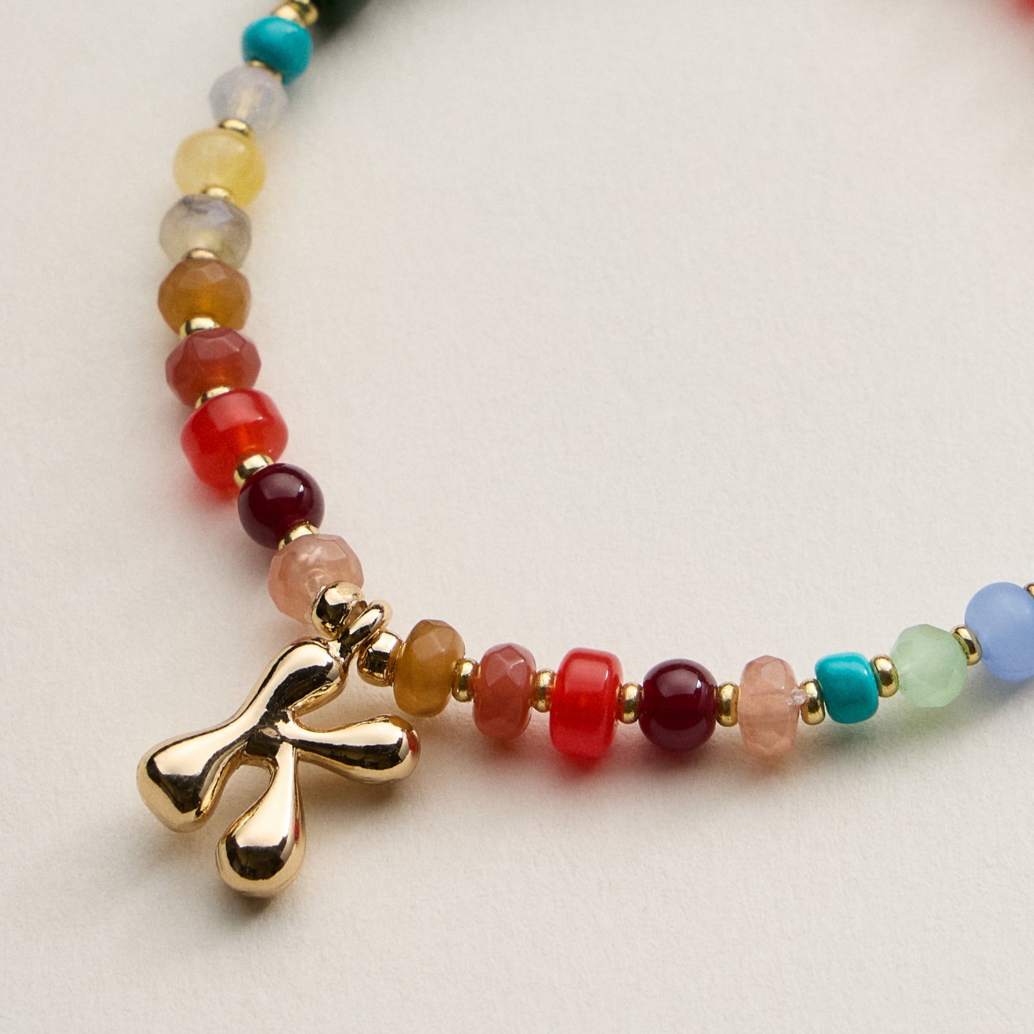Assorted Colorful Beaded Initial Bracelet | Set of 16 Letters
