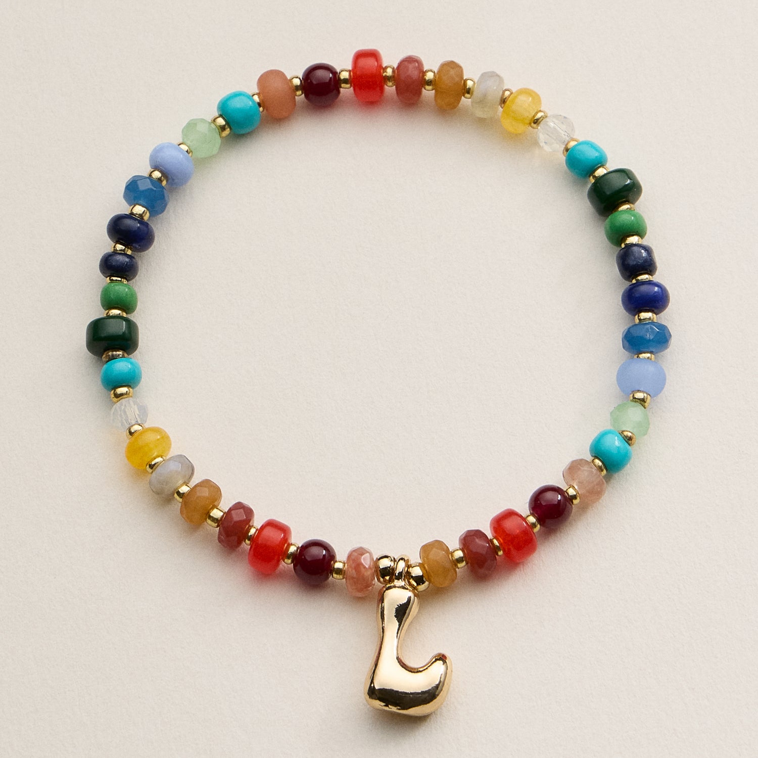 Assorted Colorful Beaded Initial Bracelet | Set of 16 Letters