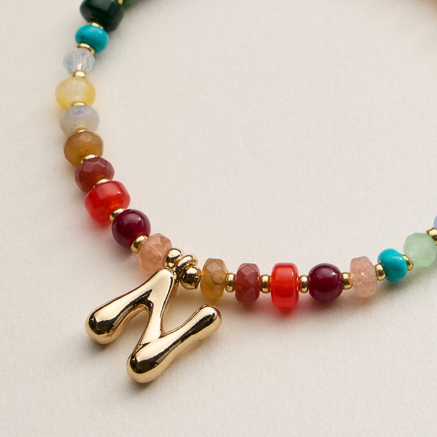 Assorted Colorful Beaded Initial Bracelet | Set of 16 Letters