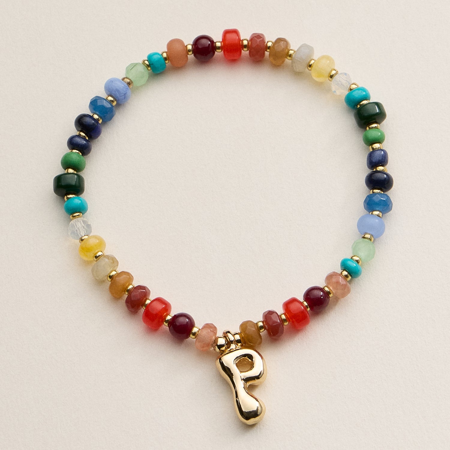 Assorted Colorful Beaded Initial Bracelet | Set of 16 Letters