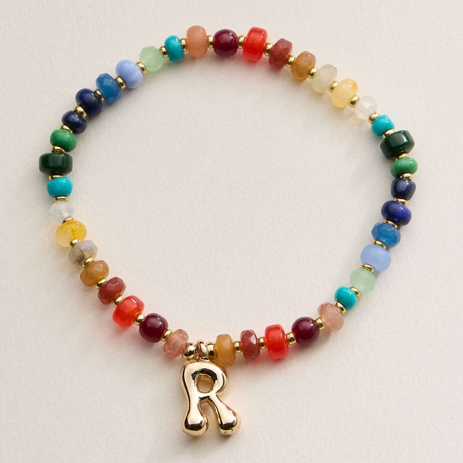 Assorted Colorful Beaded Initial Bracelet | Set of 16 Letters