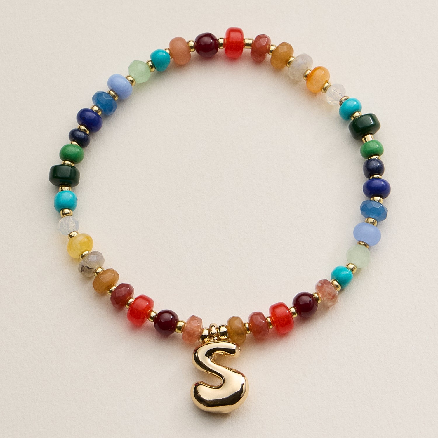 Assorted Colorful Beaded Initial Bracelet | Set of 16 Letters