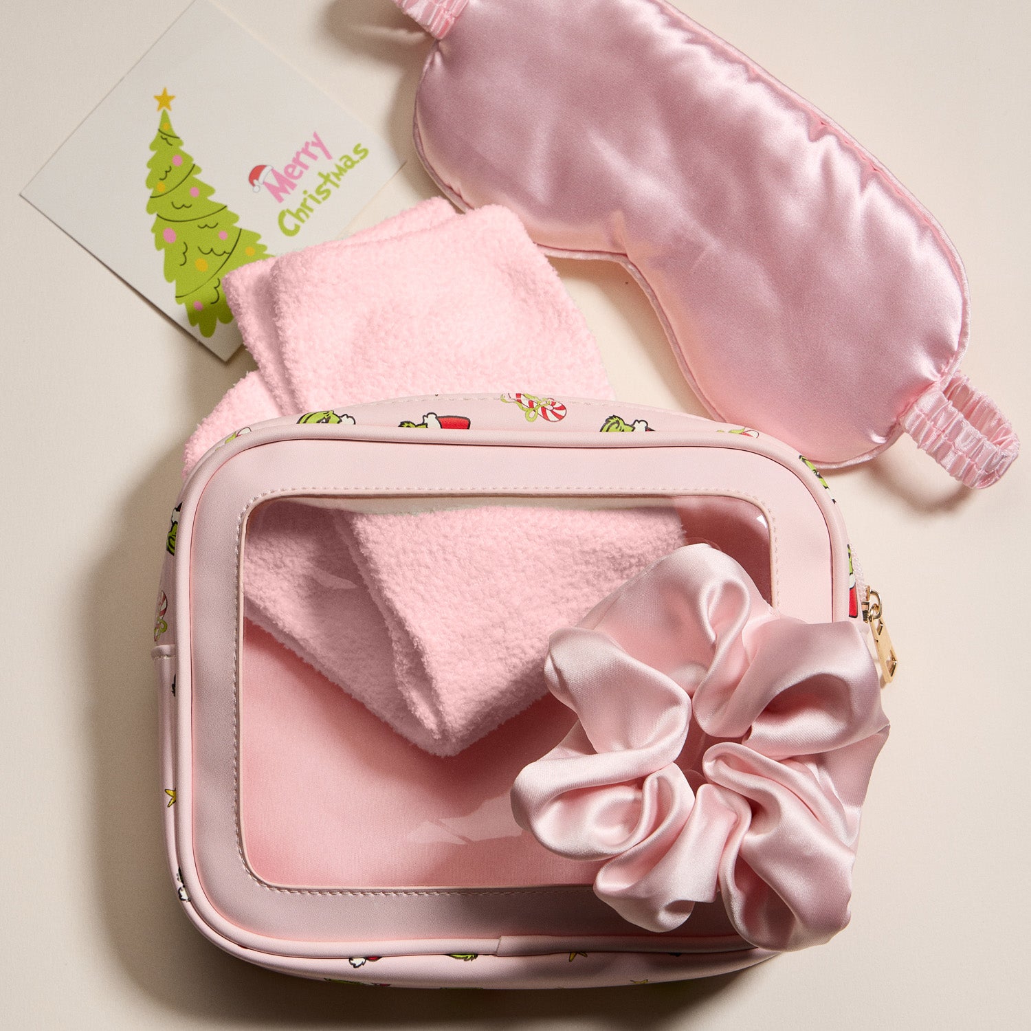 Christmas Green Monster Beauty Gift Set – Socks, Eye Mask, Scrunchie & Christmas card