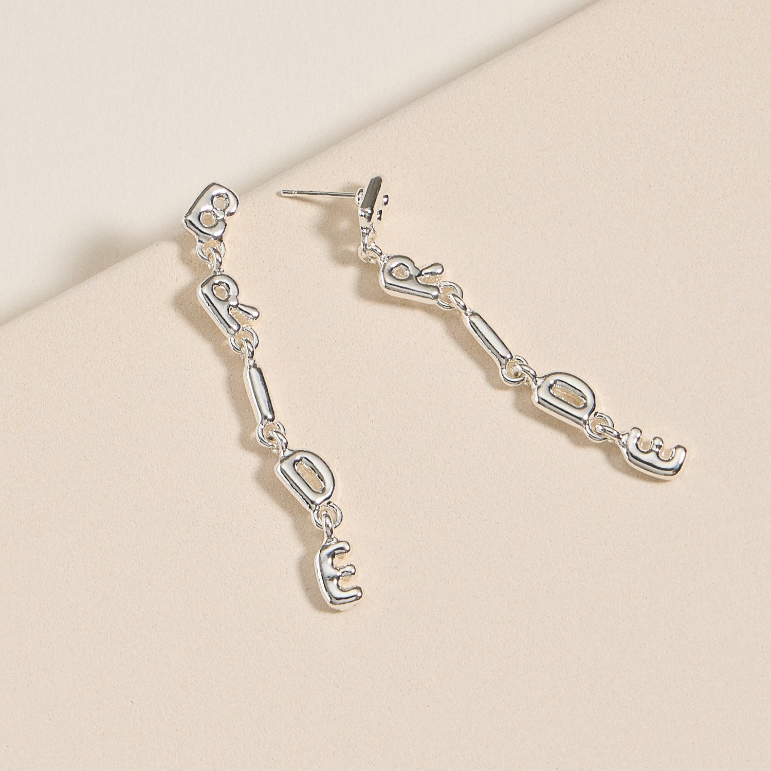 Elegant Bride Letter Drop Earrings