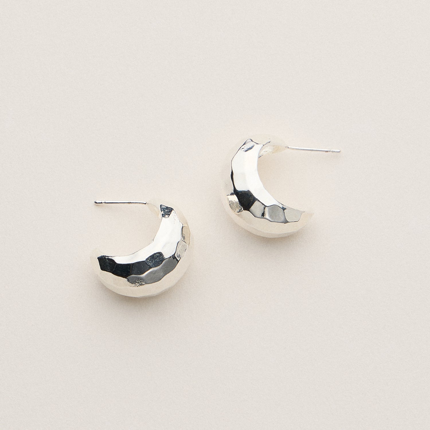18K Gold-Dipped Textured Dome Hoop Earrings