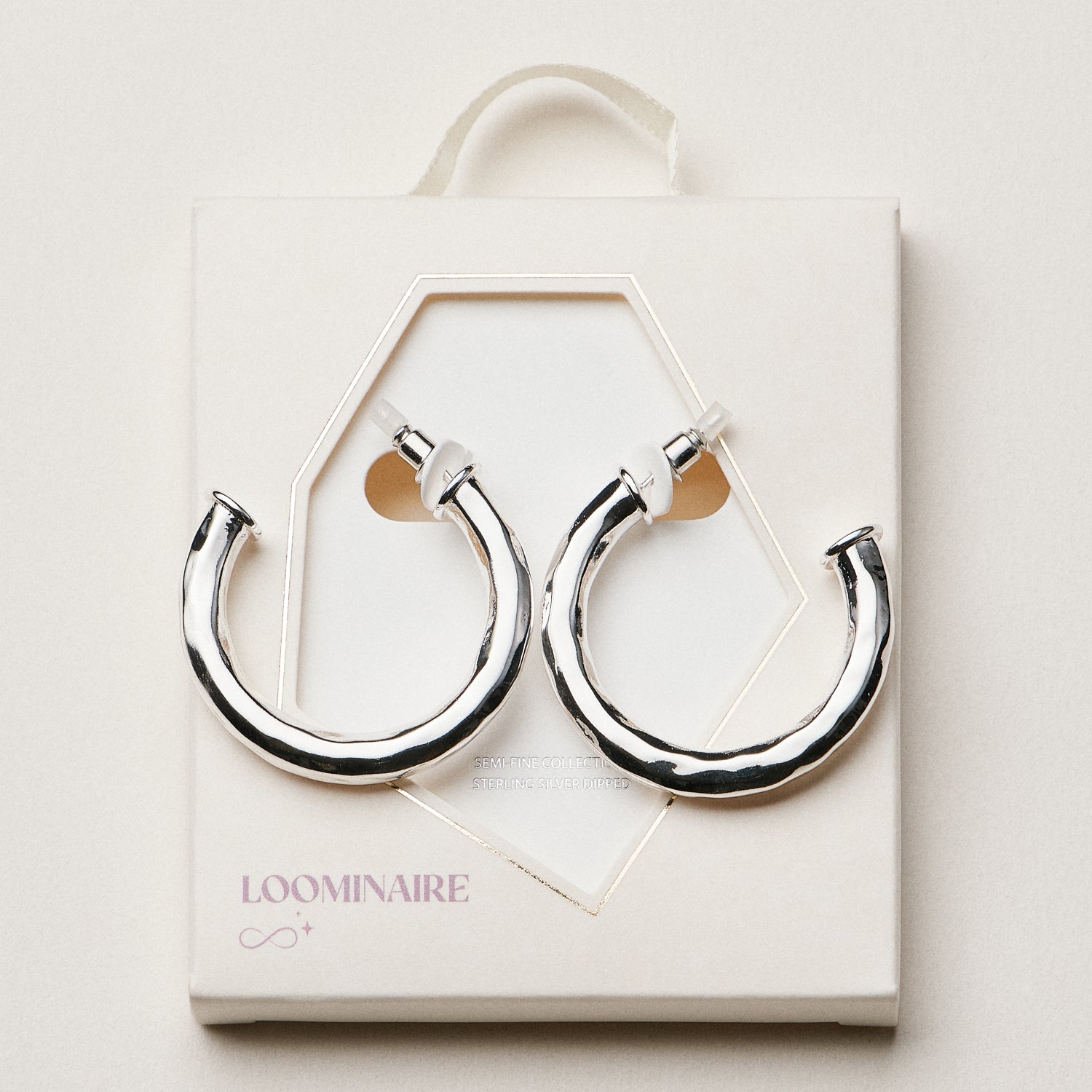 18K Gold Dipped Hammered Metal Hoop Earrings