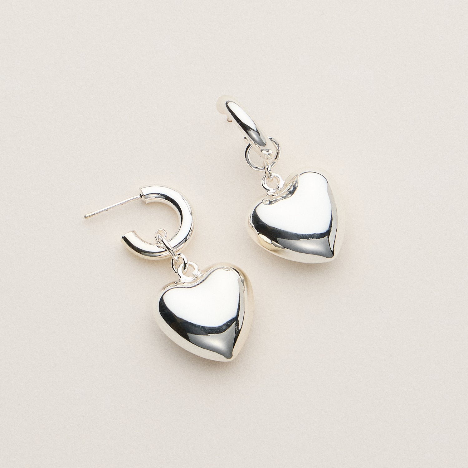 18K Gold-Plated Open Heart Hoop Earrings