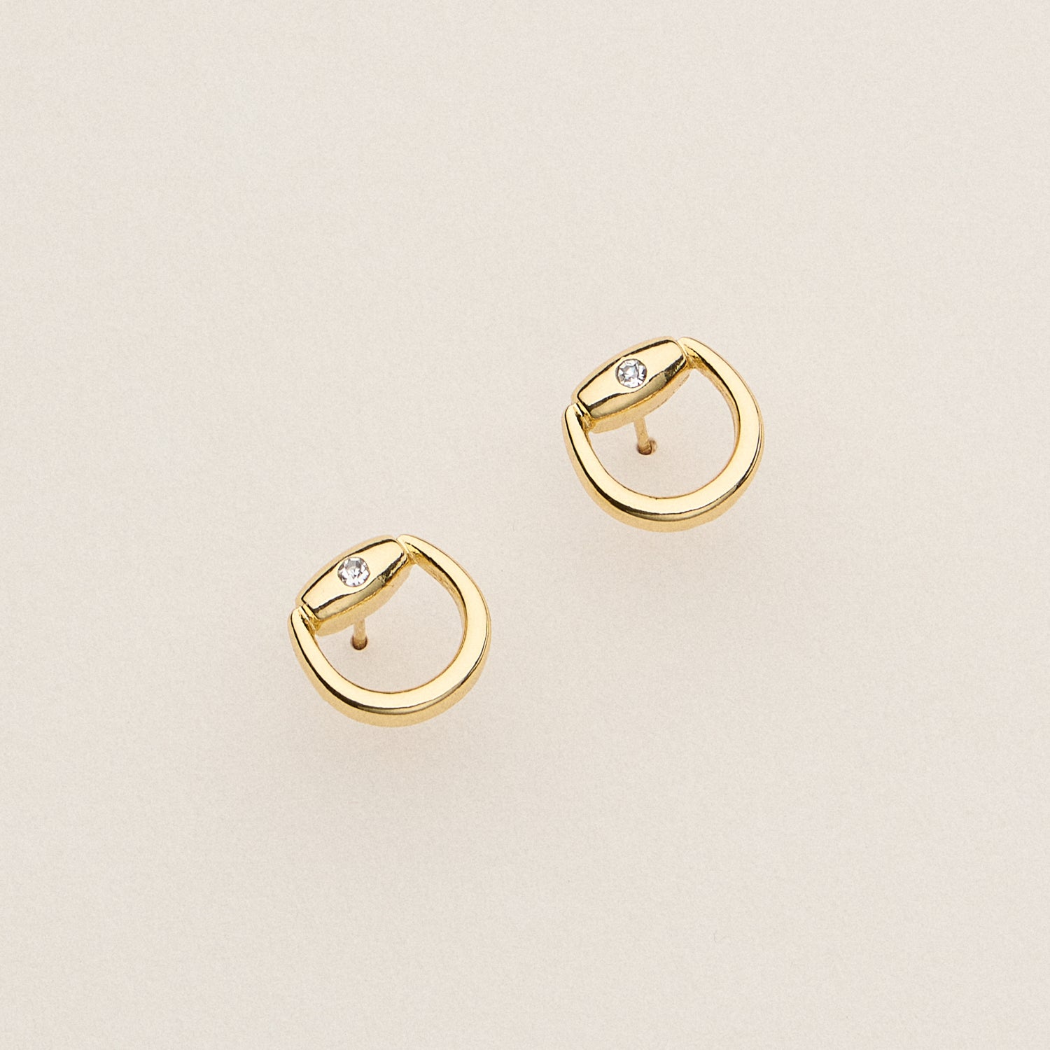 Petite Buckle Stud Earrings – 18K Gold Dipped