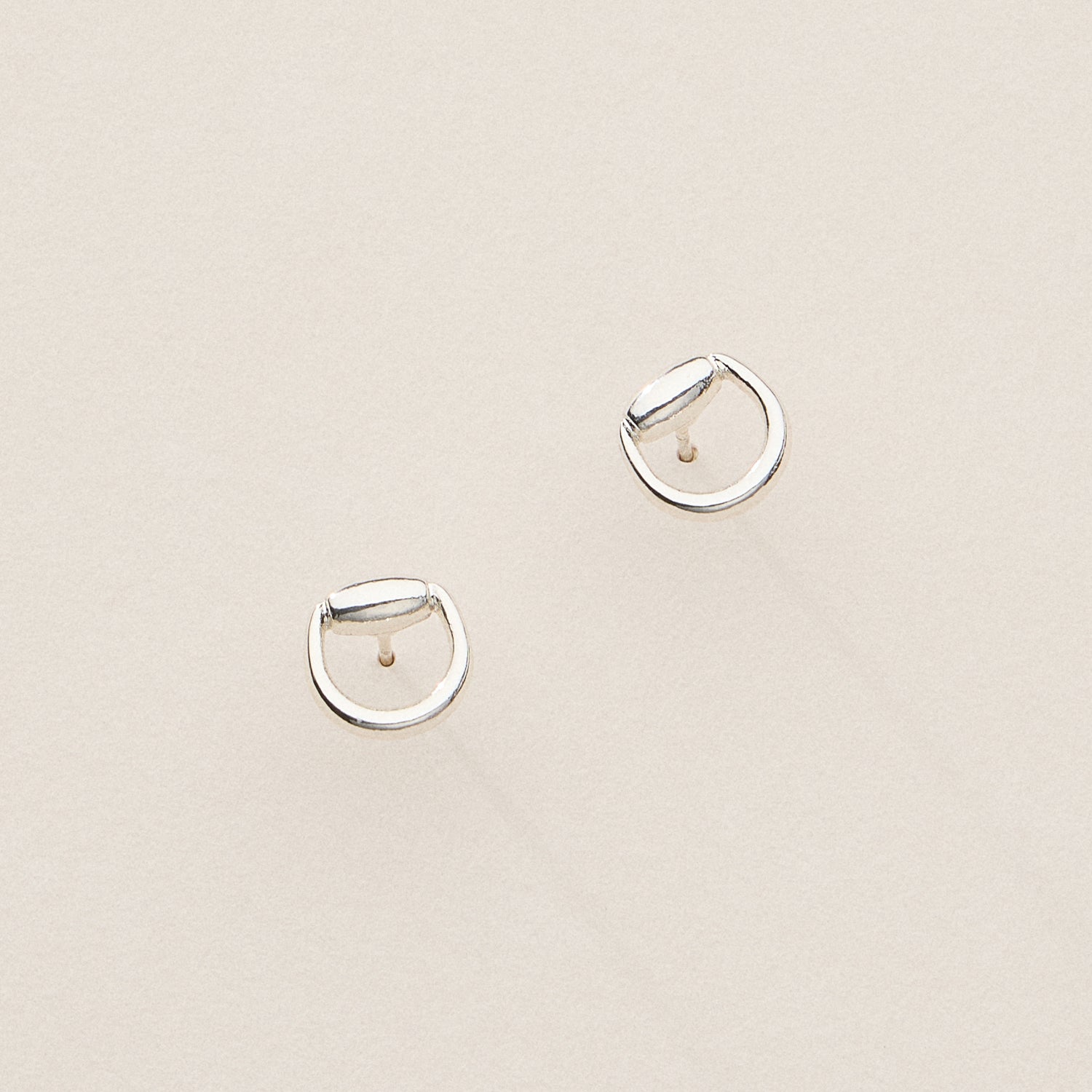 Sculpted Buckle Stud Earrings – 18K Gold Dipped