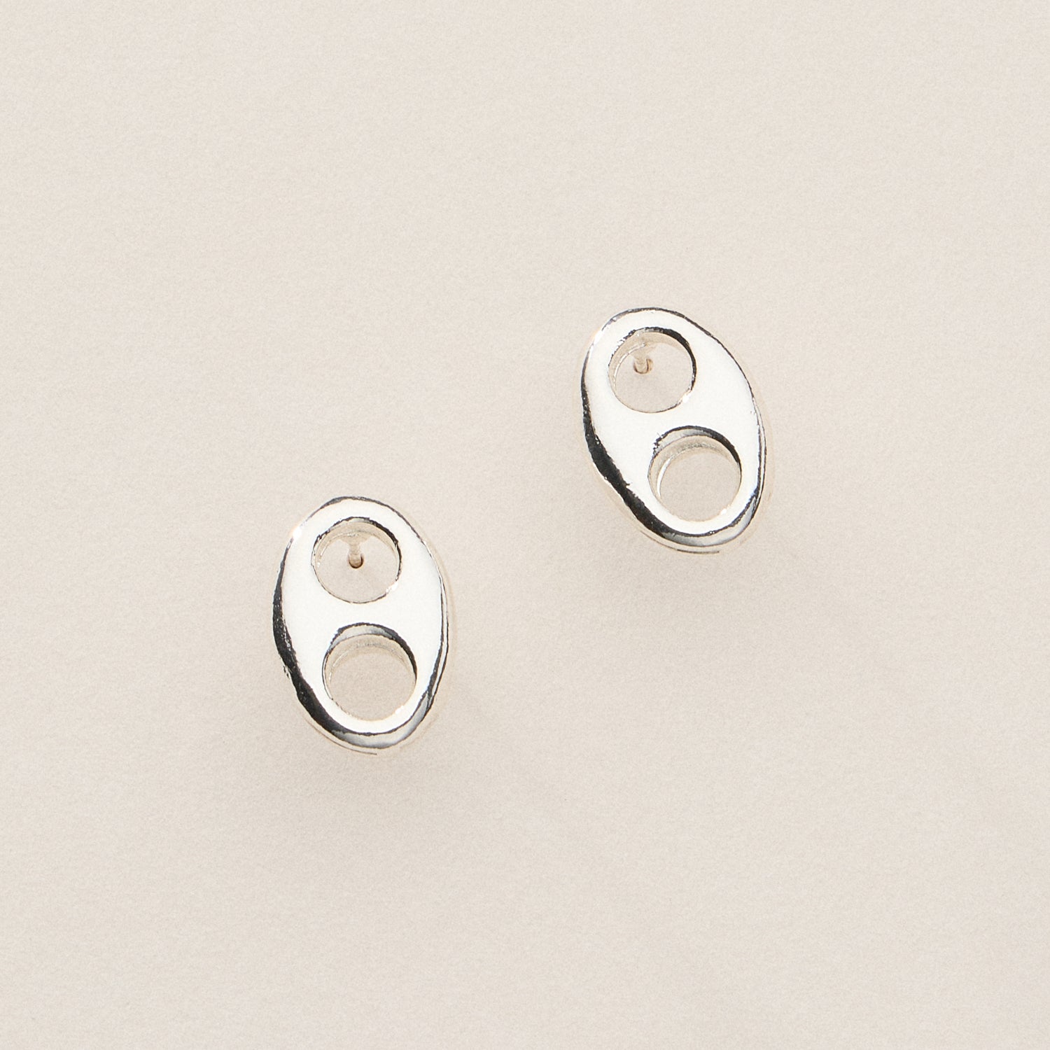 Sculpted Oval Cutout Studs in 18K Gold Finish