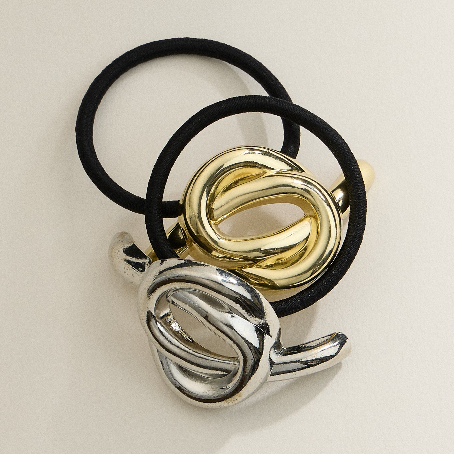 Sleek Twist Knot Metal Hair Ties