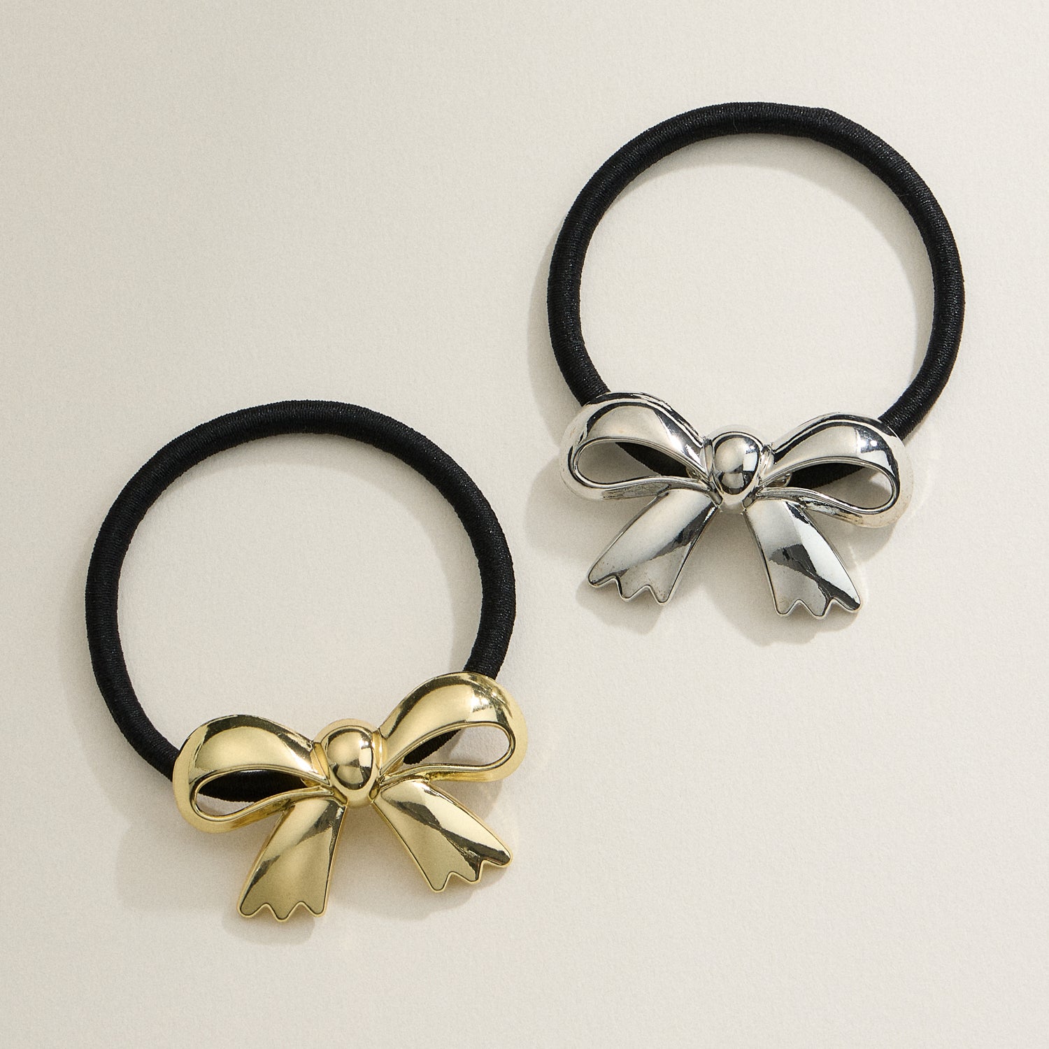 Elegant Metallic Bow Hair Tie