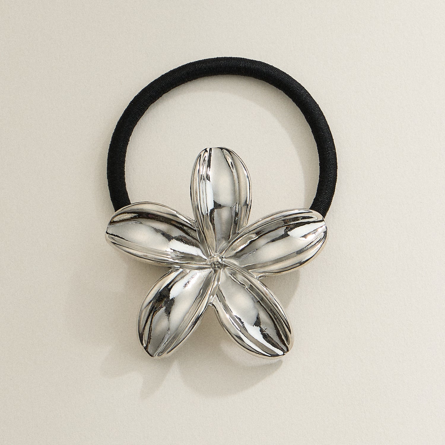 Refined Metallic Lily Hair Tie