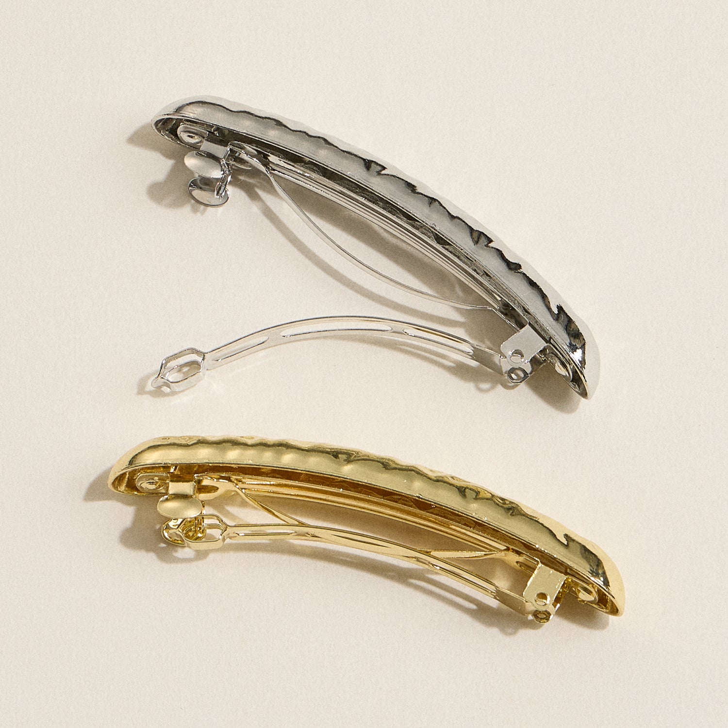 Textured Hammered Metal Hair Clip