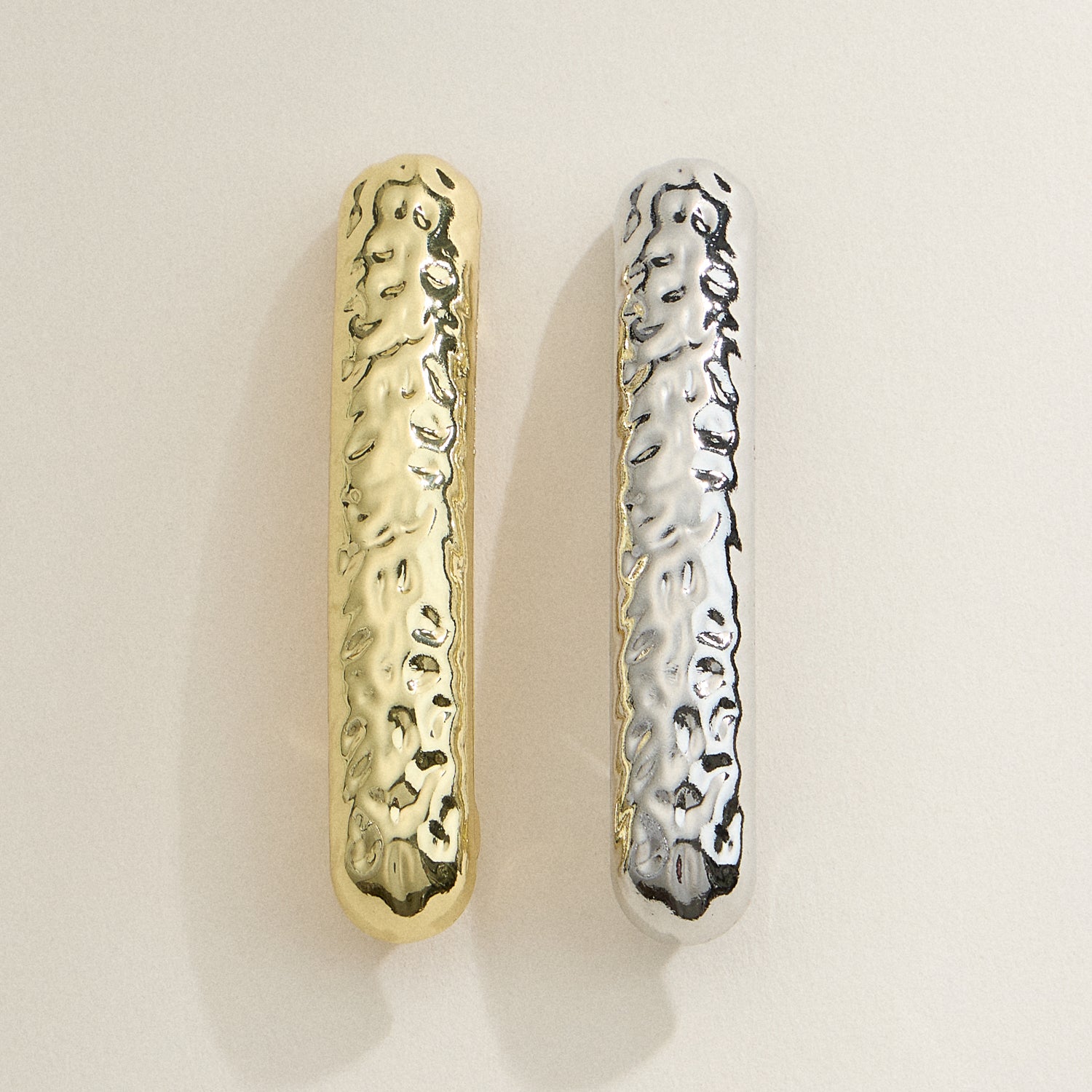 Hammered Textured Metal Hair Clip