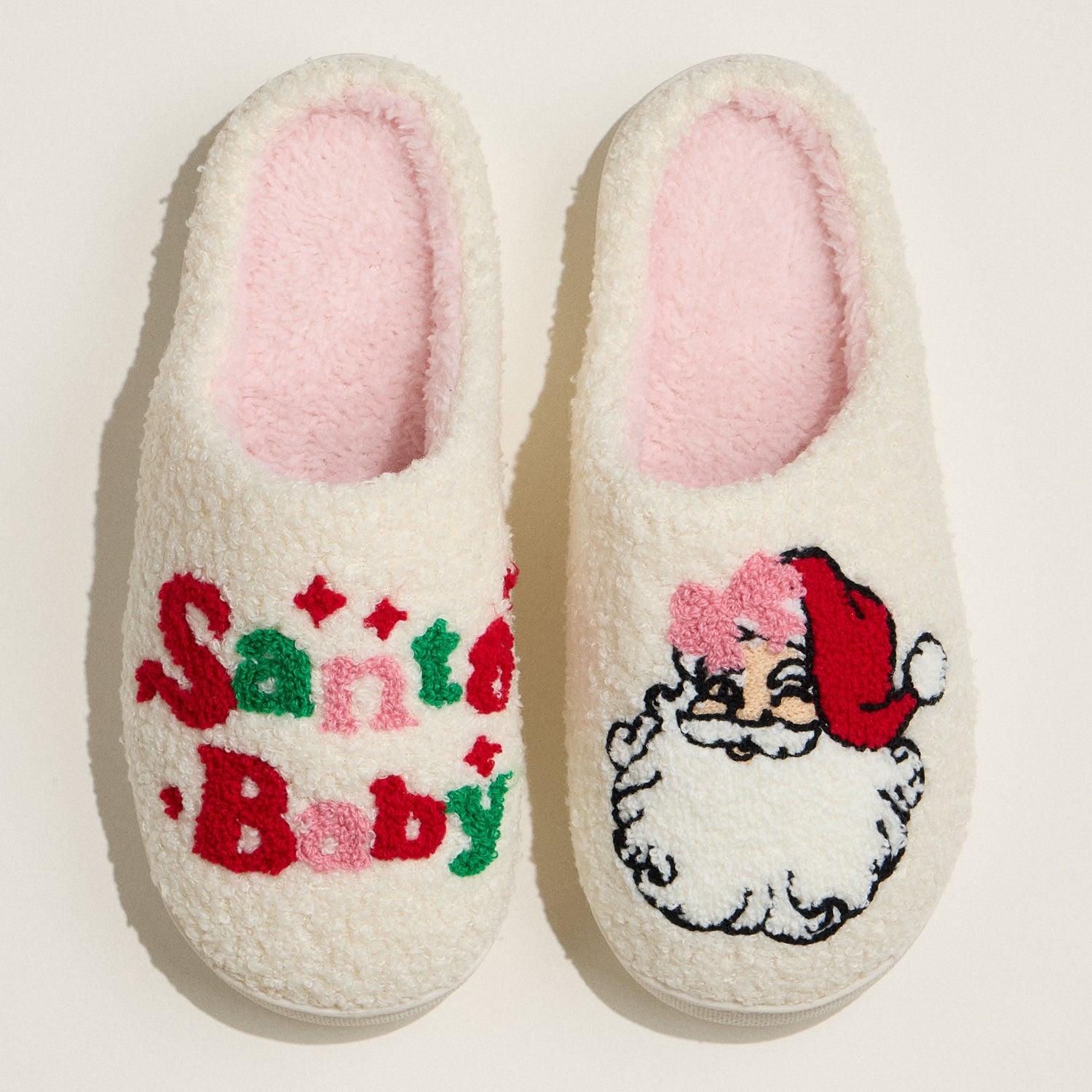 Velour Santa-Inspired Holiday Slippers – “Santa Baby” Edition