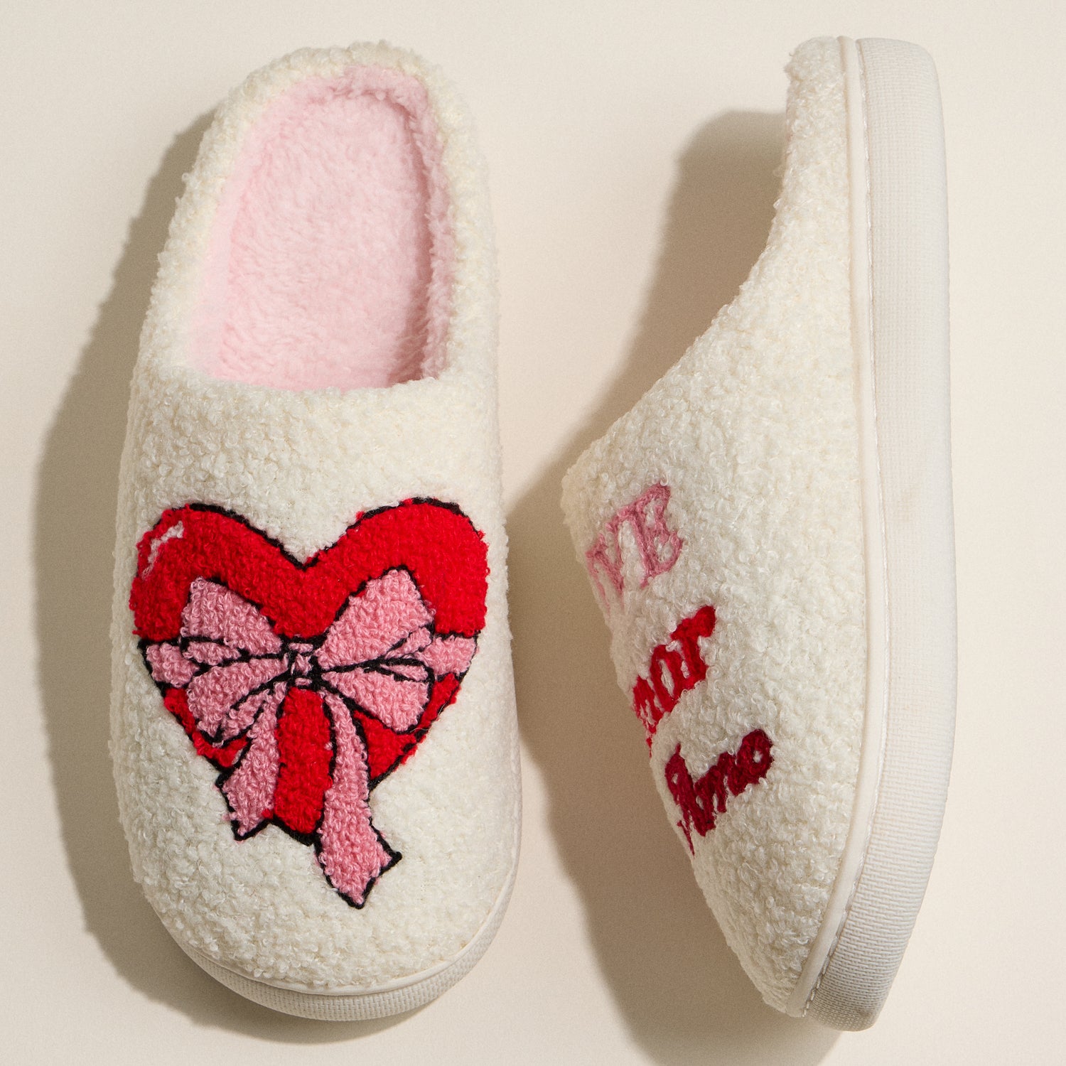 Multilingual Love Heart Indoor Slippers for Christmas Gift