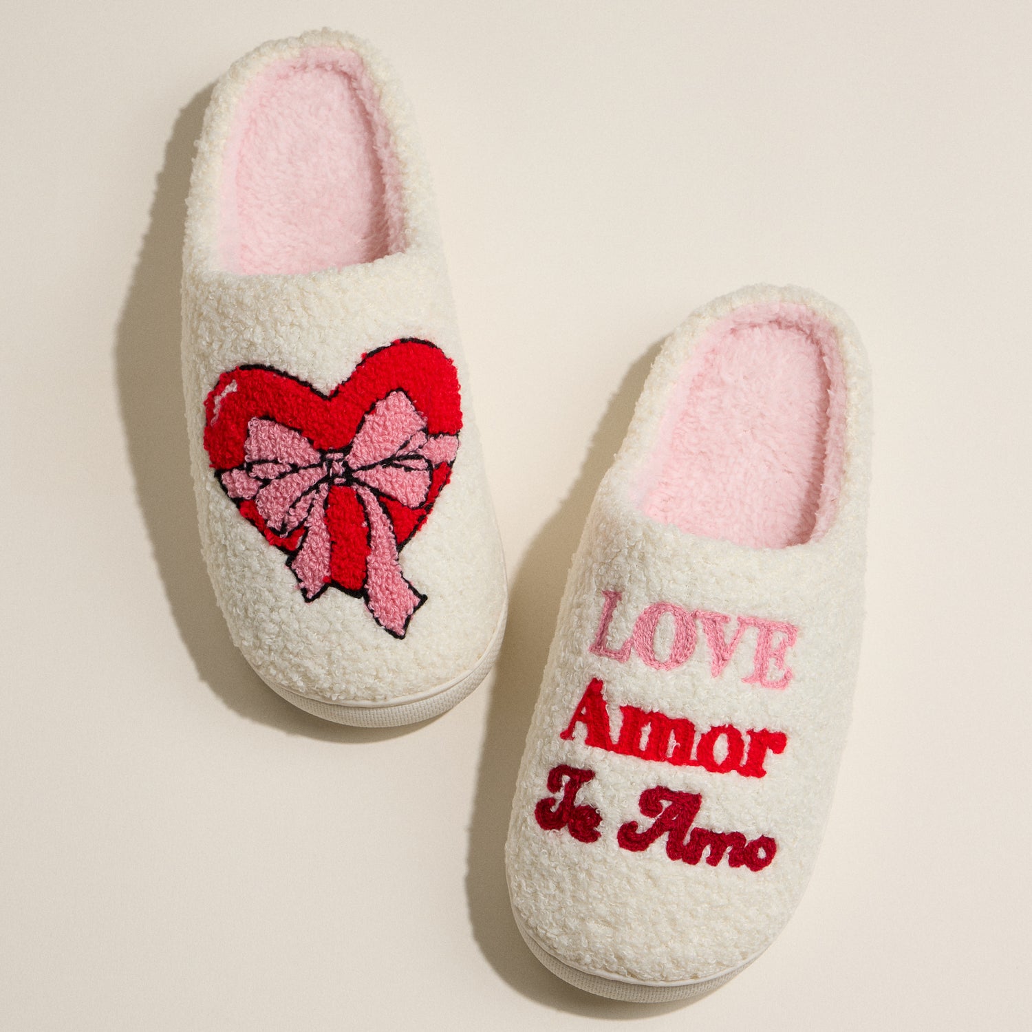 Multilingual Love Heart Indoor Slippers for Christmas Gift