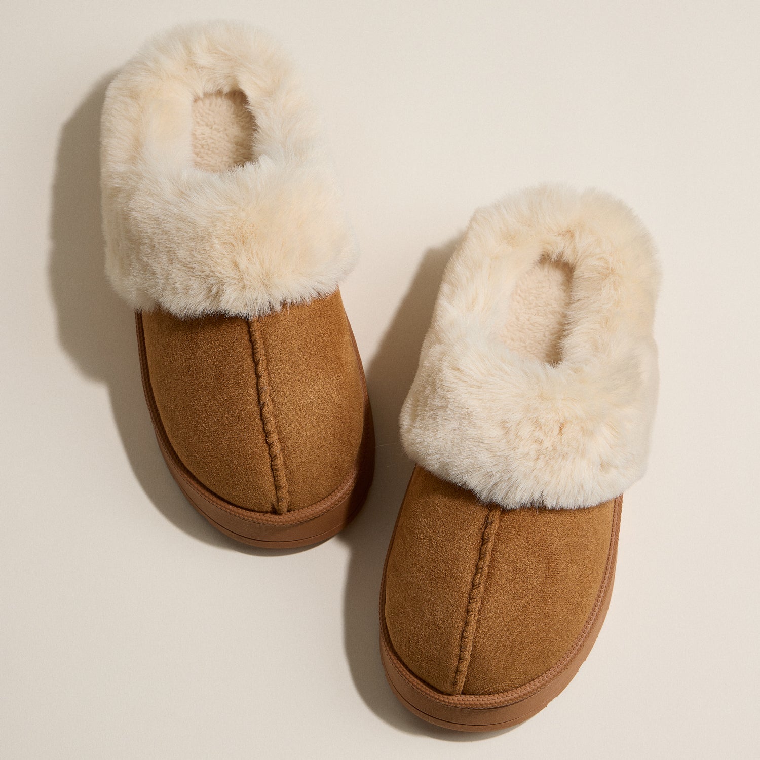 Platform Sherpa Slippers with Suede Finish for Christmas Gift for Christmas Gift