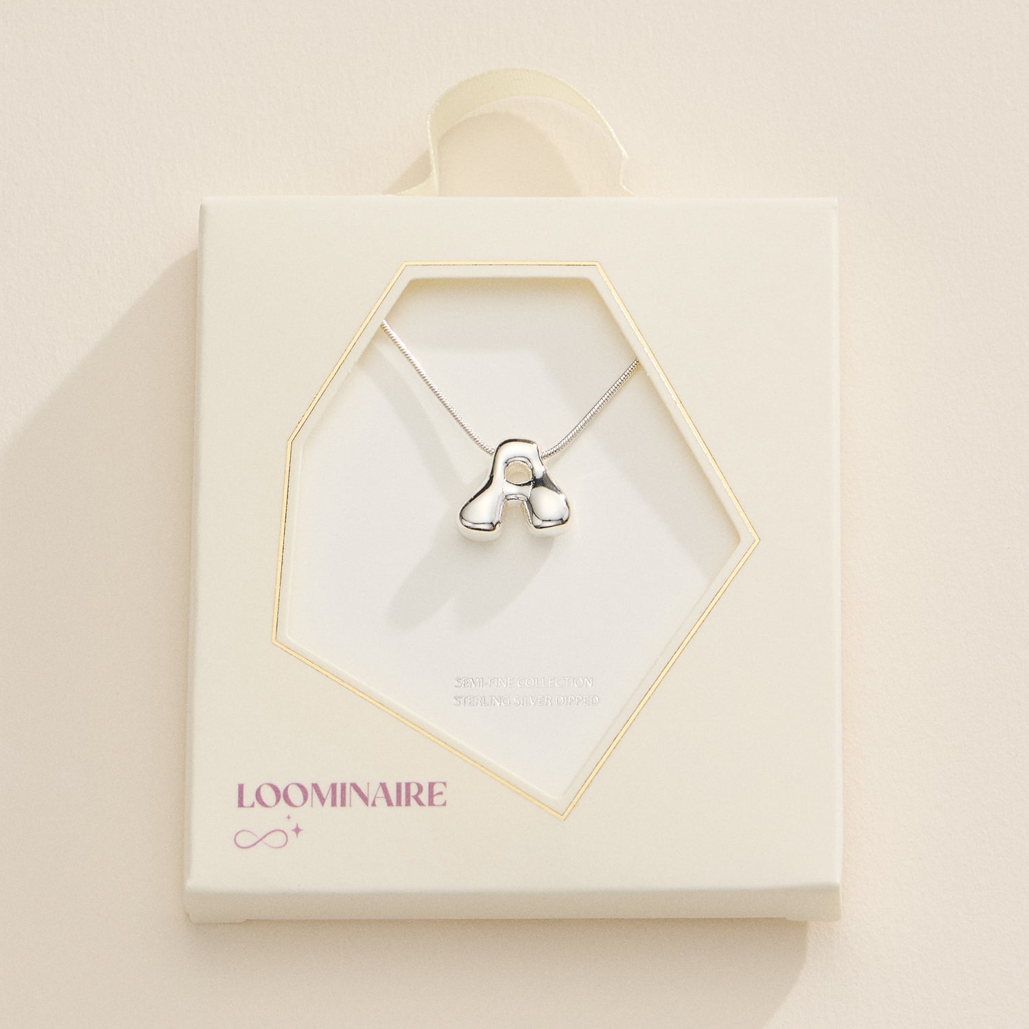 18K Gold-Dipped Bubble Initial Necklace – Personalized Pendant