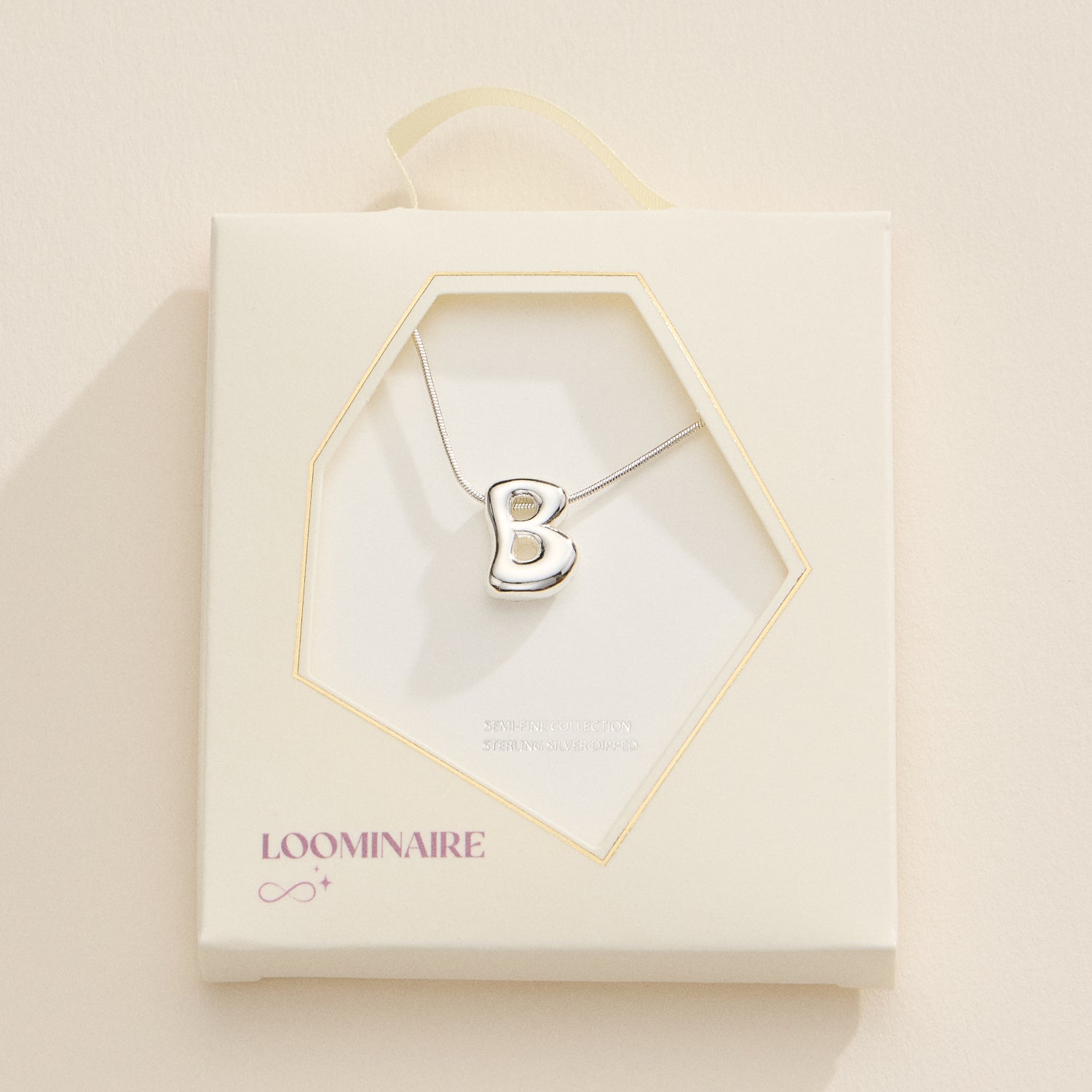 18K Gold-Dipped Bubble Initial Necklace – Personalized Pendant