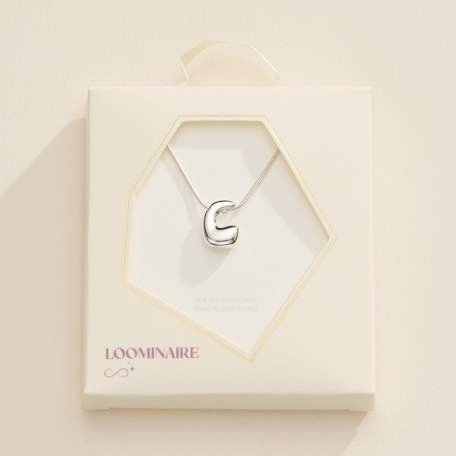 18K Gold-Dipped Bubble Initial Necklace – Personalized Pendant