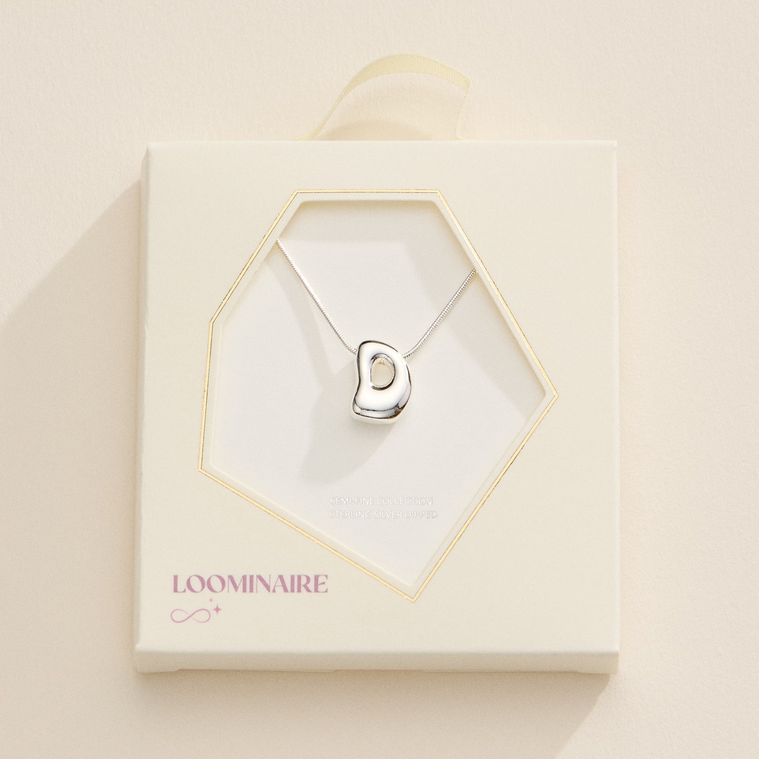 18K Gold-Dipped Bubble Initial Necklace – Personalized Pendant