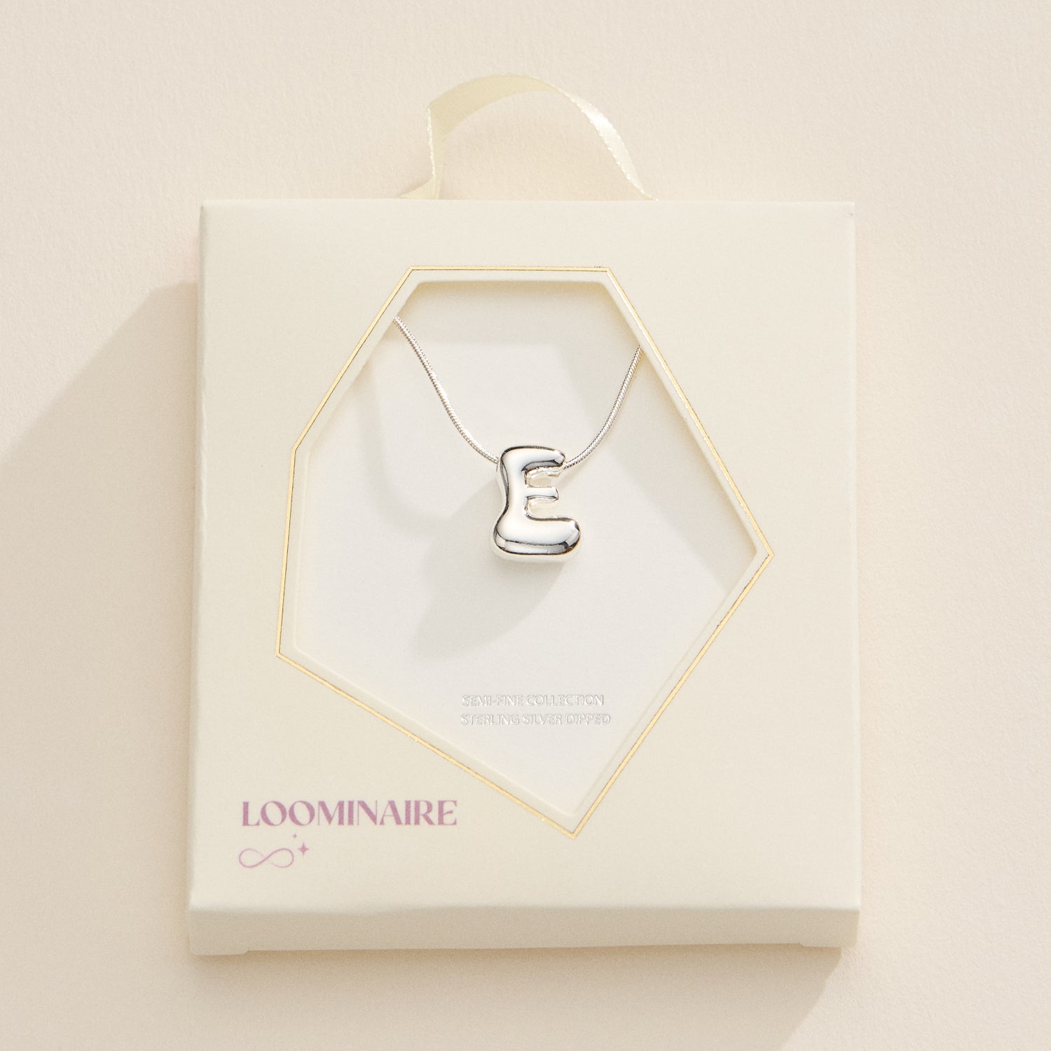 18K Gold-Dipped Bubble Initial Necklace – Personalized Pendant
