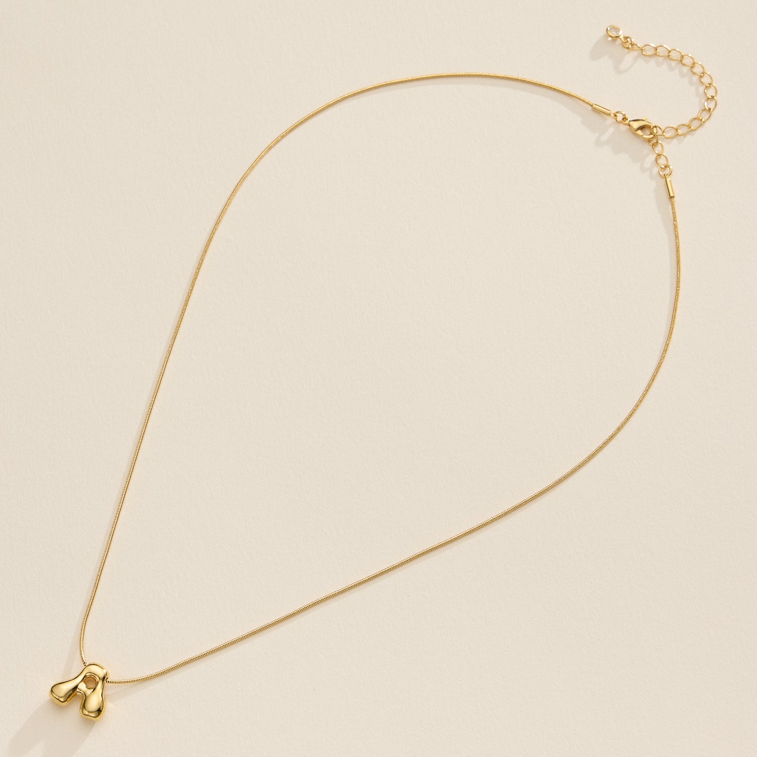 18K Gold-Dipped Bubble Initial Necklace – Personalized Pendant