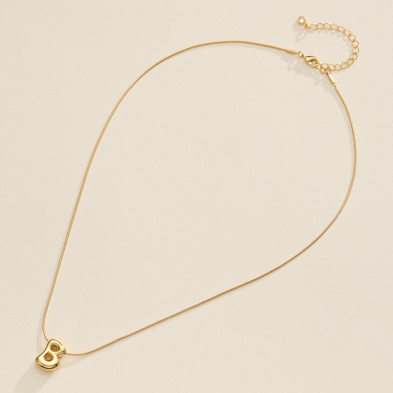 18K Gold-Dipped Bubble Initial Necklace – Personalized Pendant