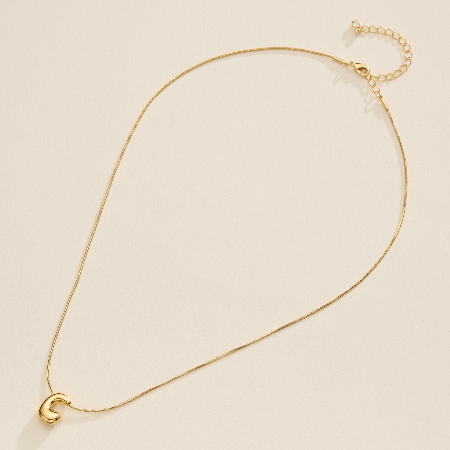 18K Gold-Dipped Bubble Initial Necklace – Personalized Pendant