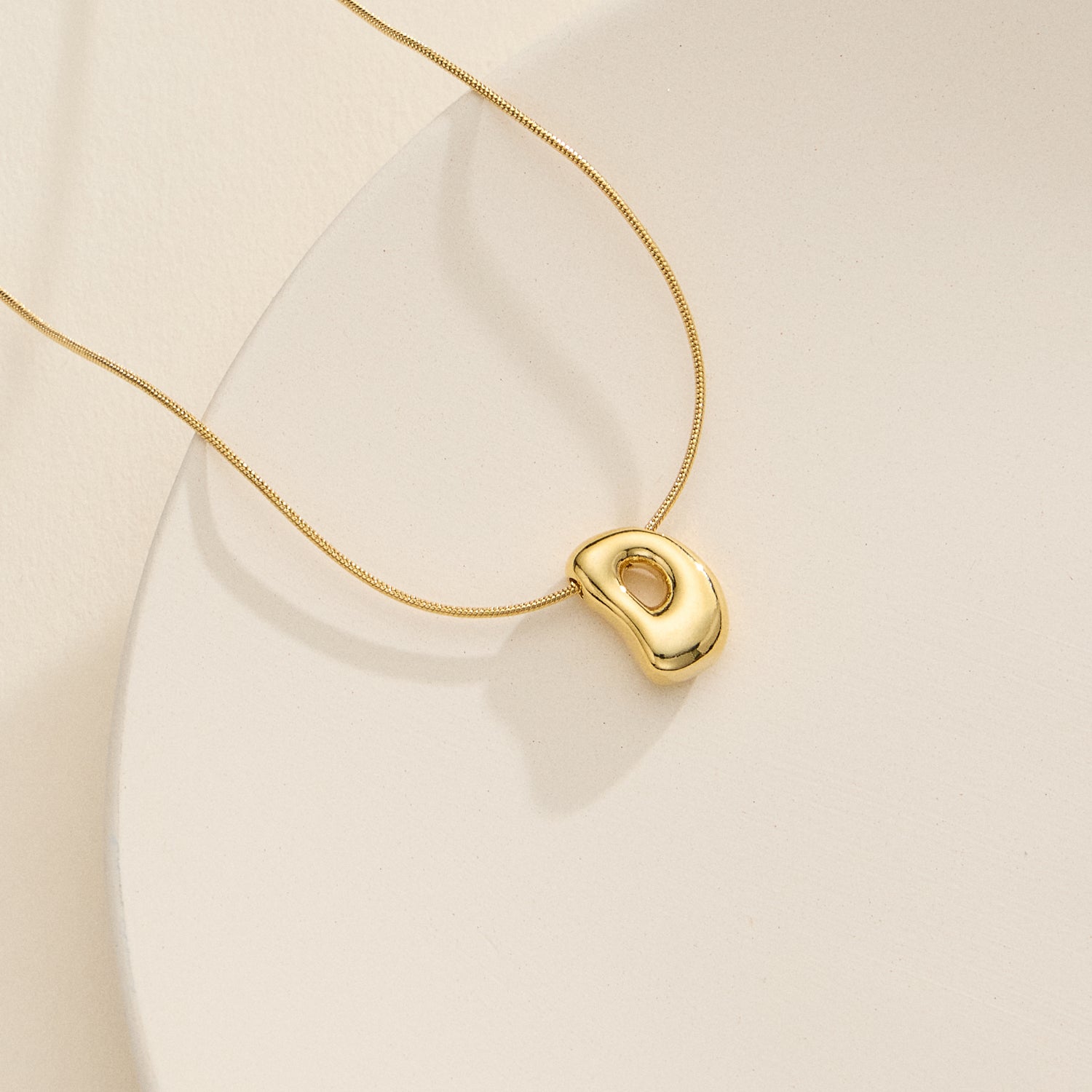 18K Gold-Dipped Bubble Initial Necklace – Personalized Pendant