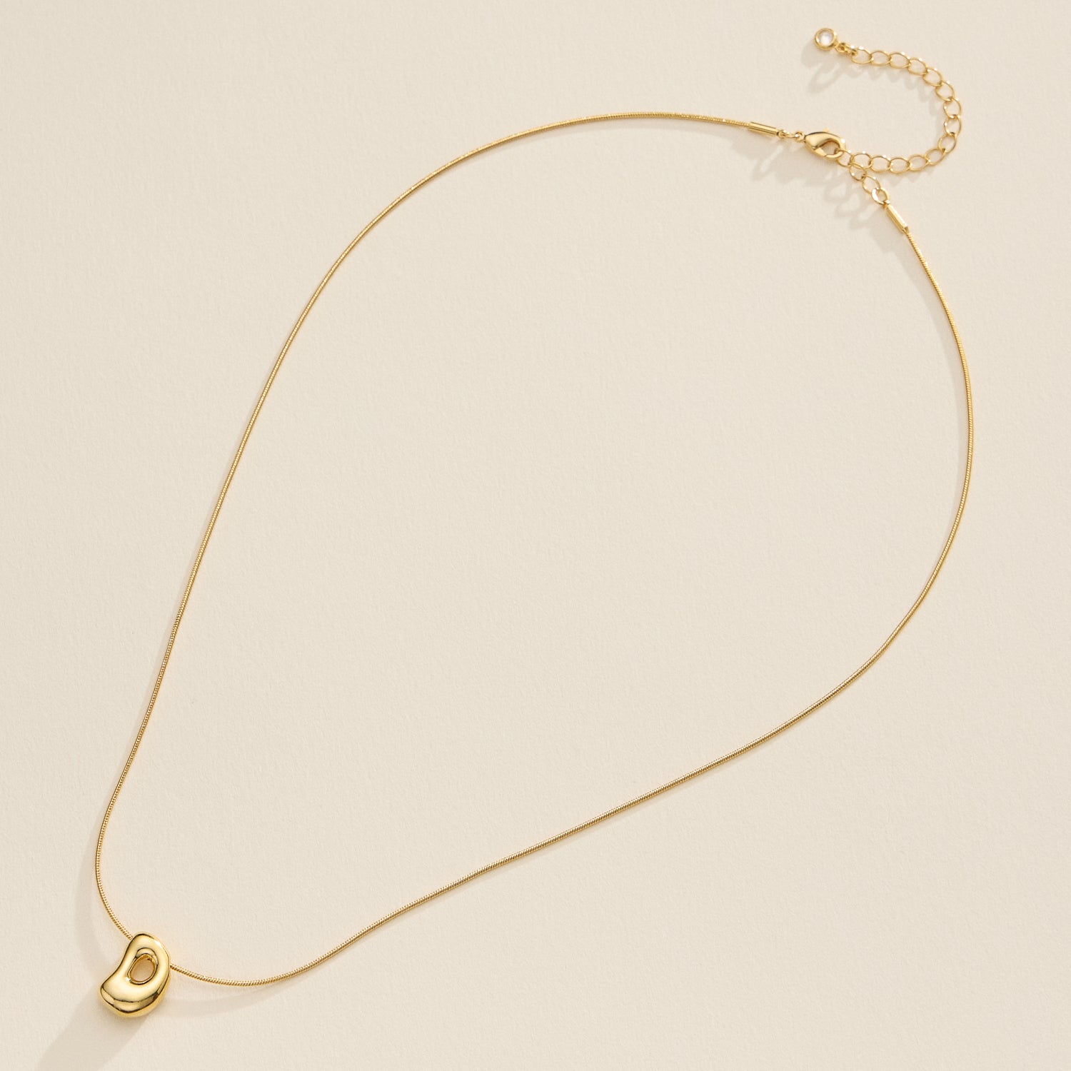 18K Gold-Dipped Bubble Initial Necklace – Personalized Pendant
