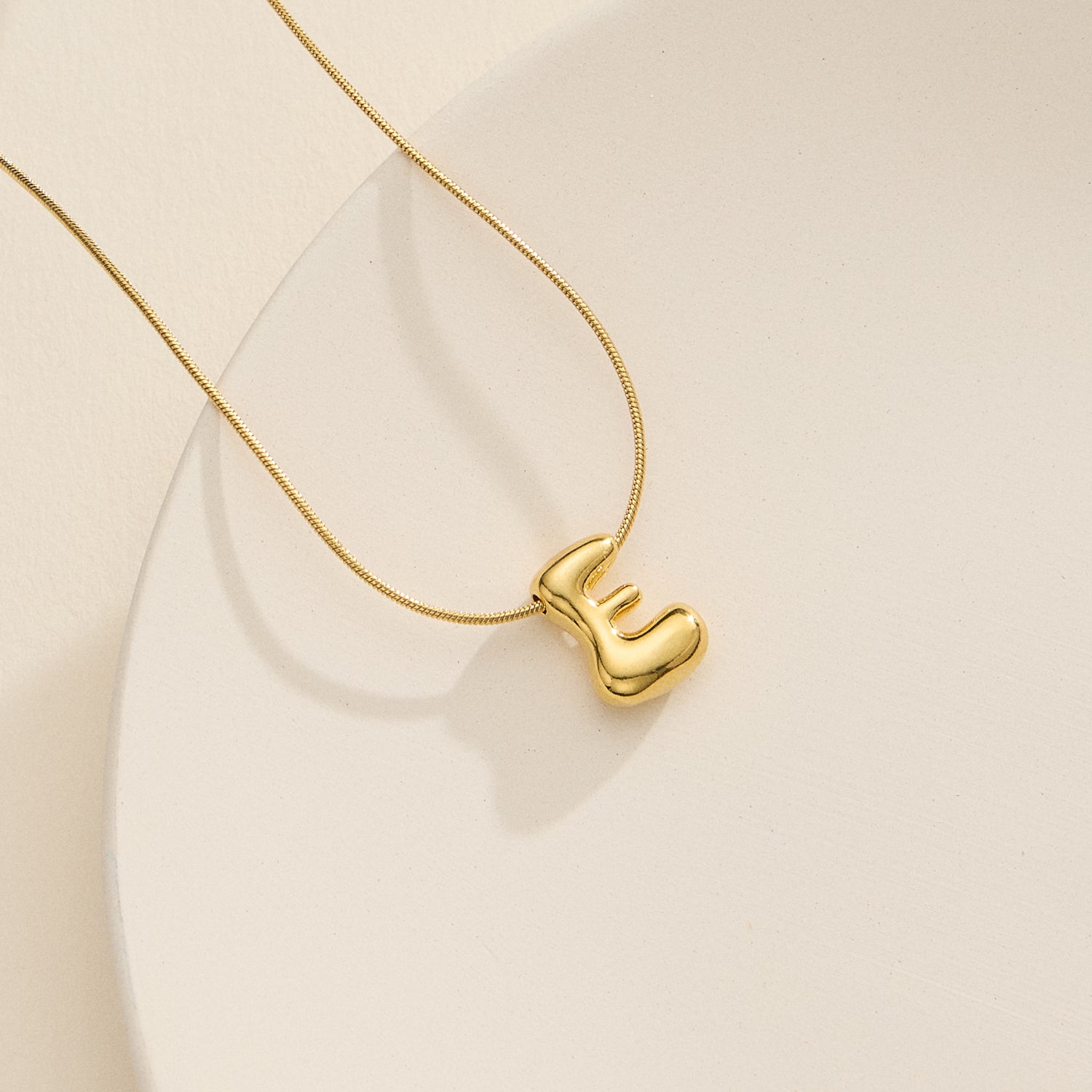 18K Gold-Dipped Bubble Initial Necklace – Personalized Pendant