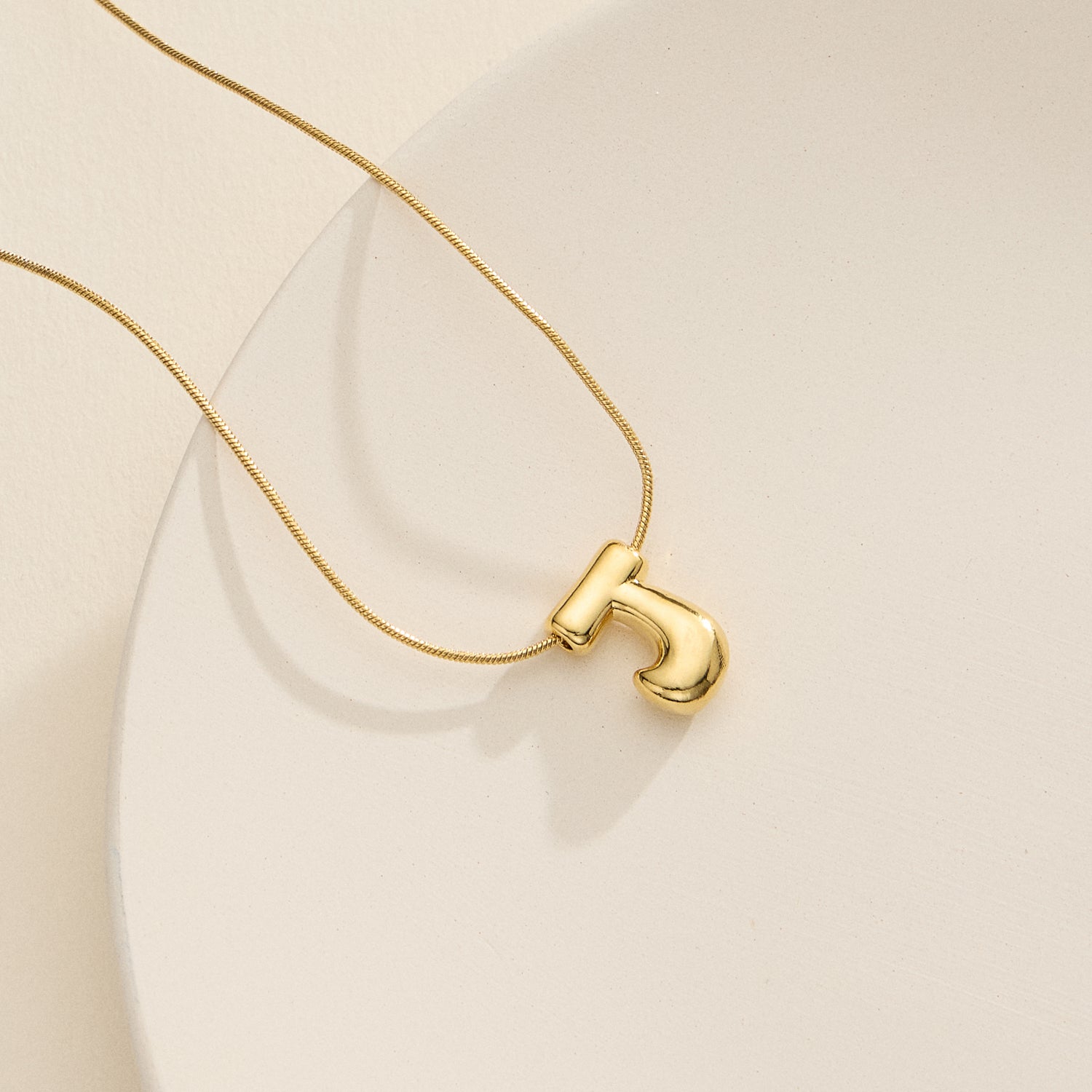 18K Gold-Dipped Bubble Initial Necklace – Personalized Pendant