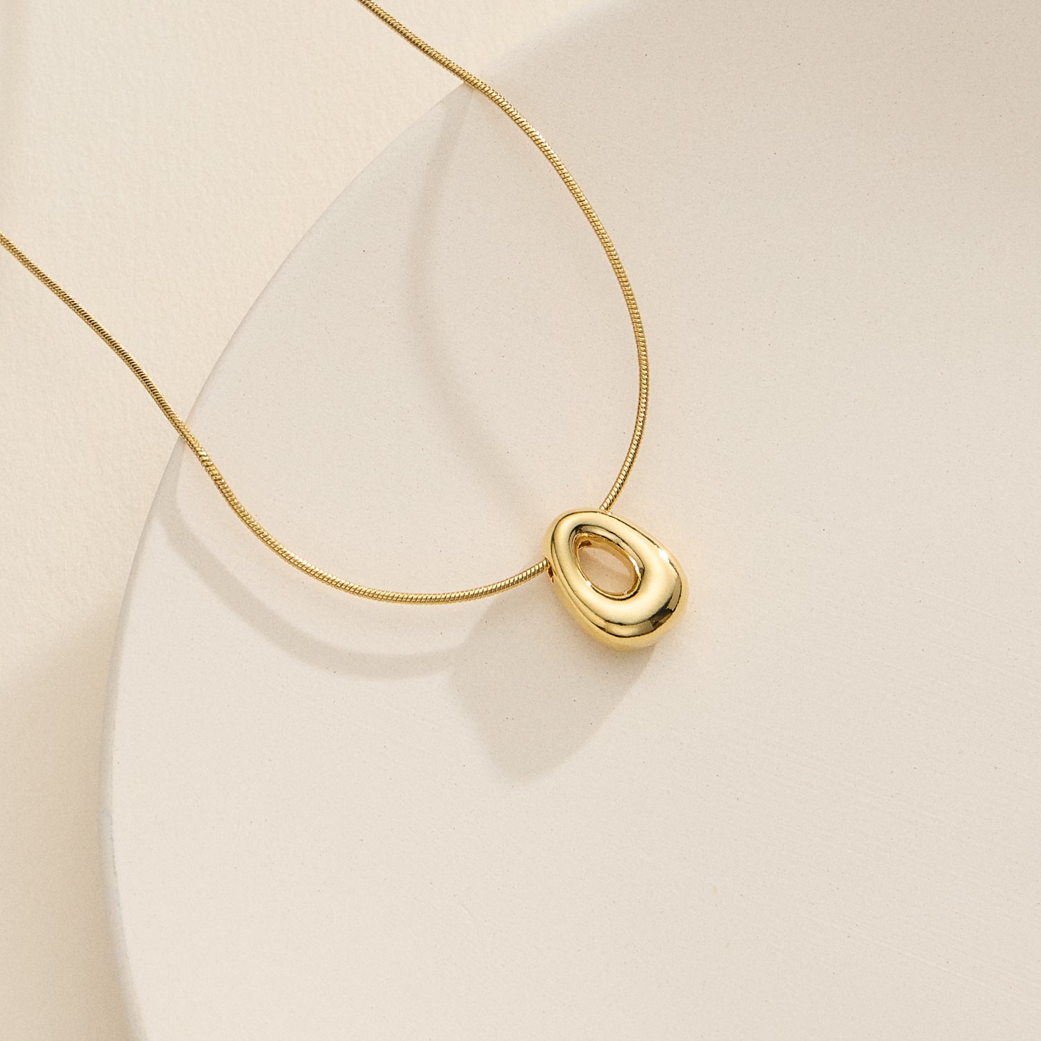 18K Gold-Dipped Bubble Initial Necklace – Personalized Pendant