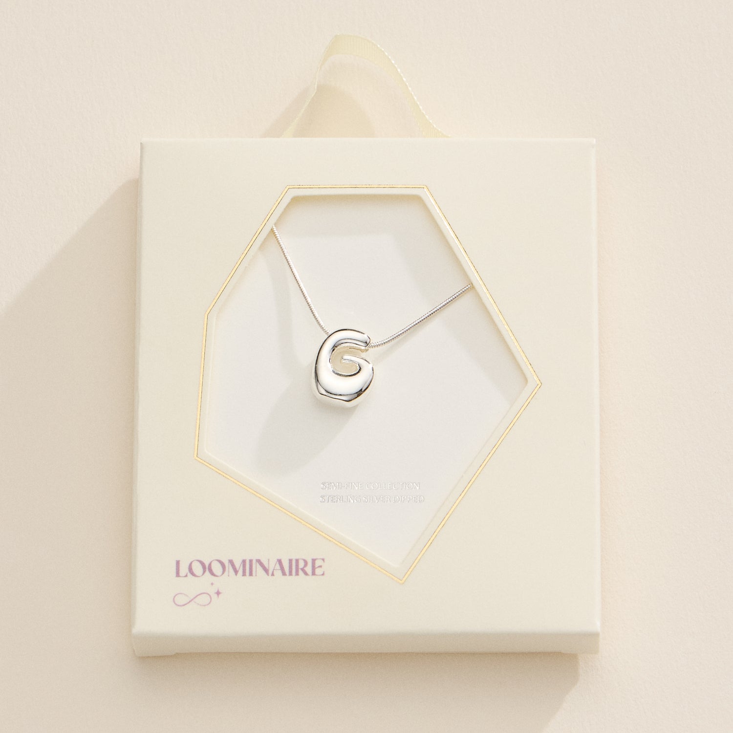 18K Gold-Dipped Bubble Initial Necklace – Personalized Pendant