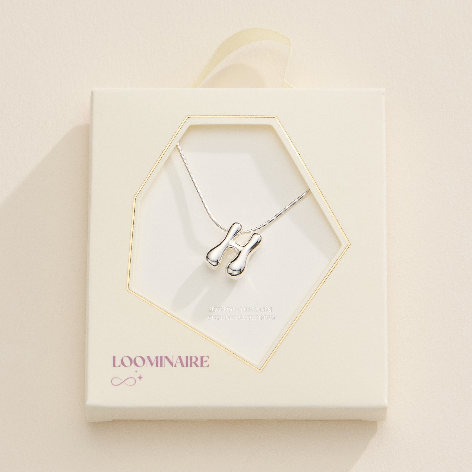 18K Gold-Dipped Bubble Initial Necklace – Personalized Pendant