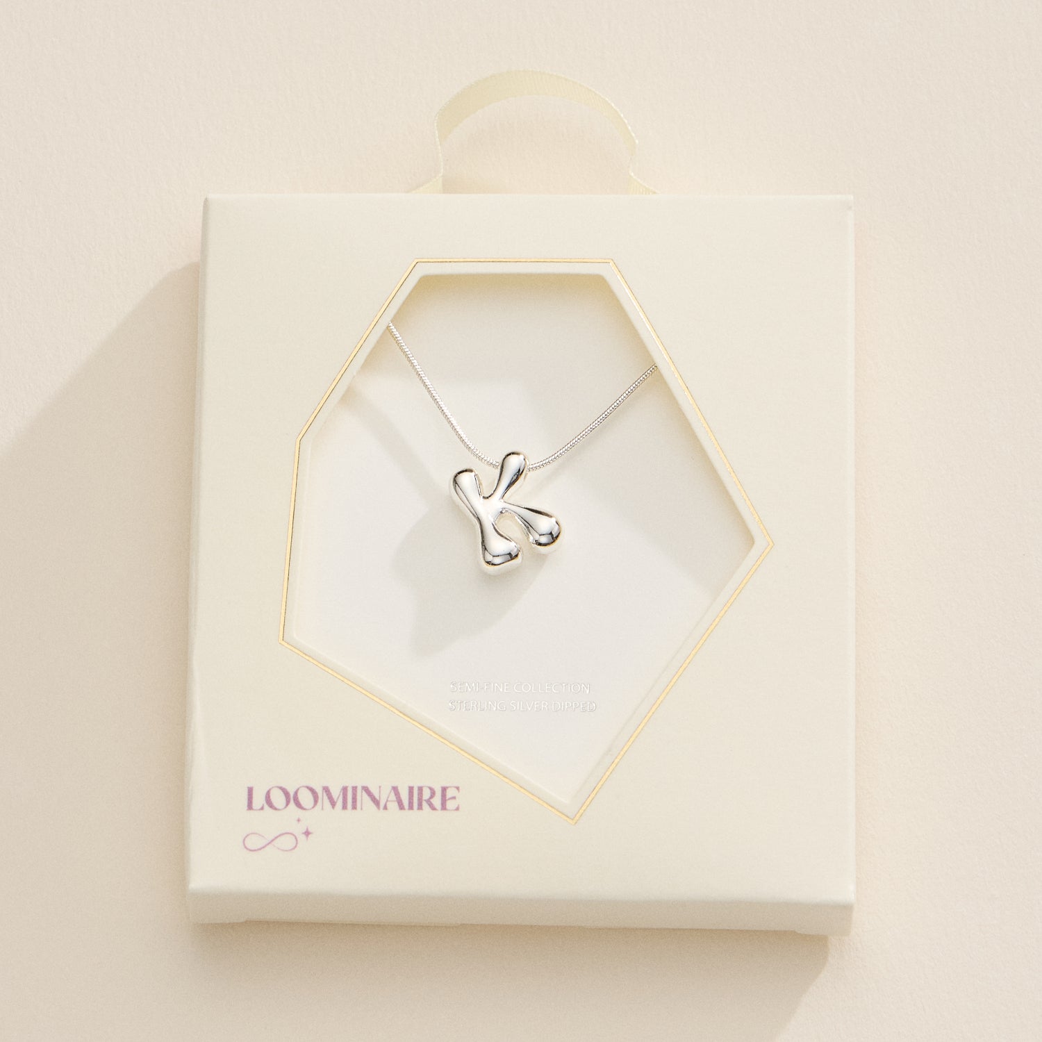 18K Gold-Dipped Bubble Initial Necklace – Personalized Pendant