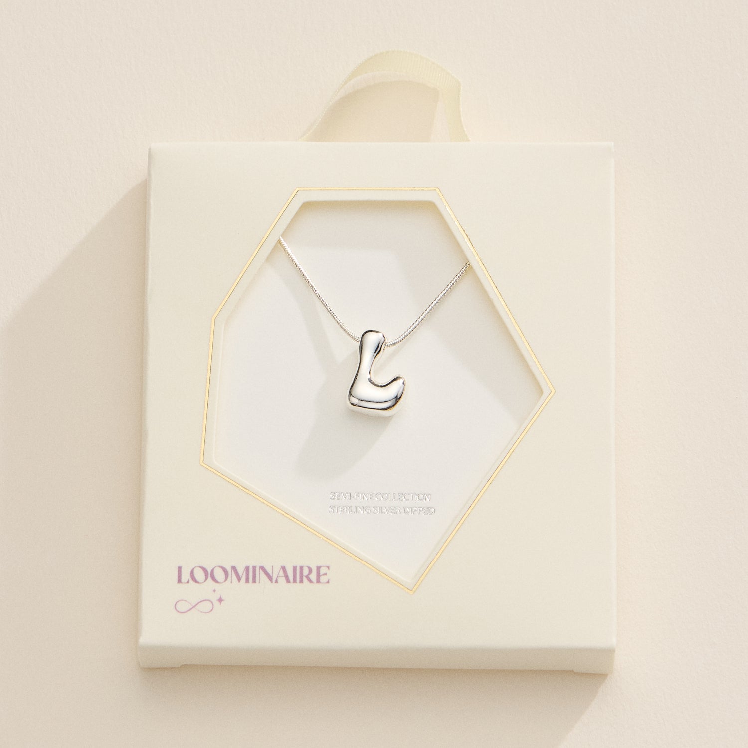 18K Gold-Dipped Bubble Initial Necklace – Personalized Pendant