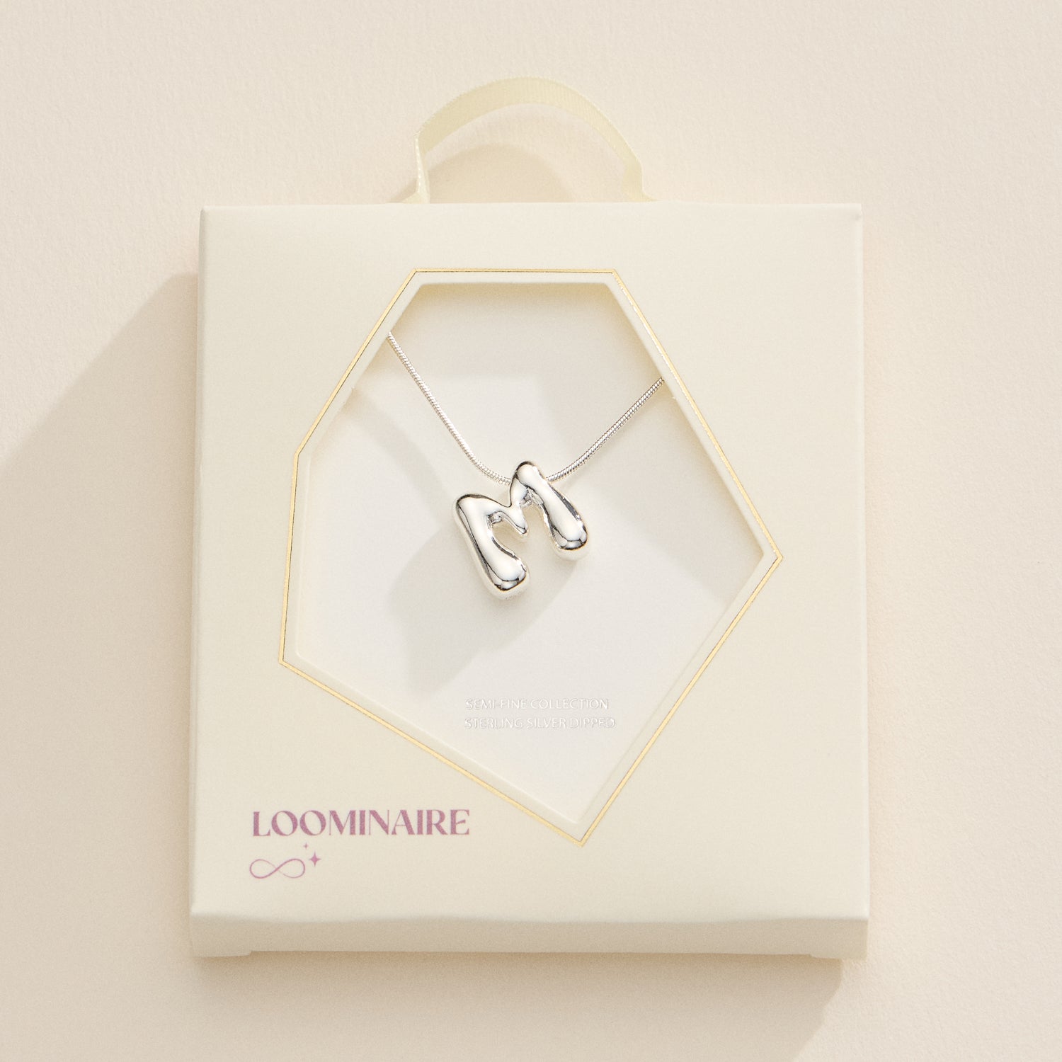 18K Gold-Dipped Bubble Initial Necklace – Personalized Pendant