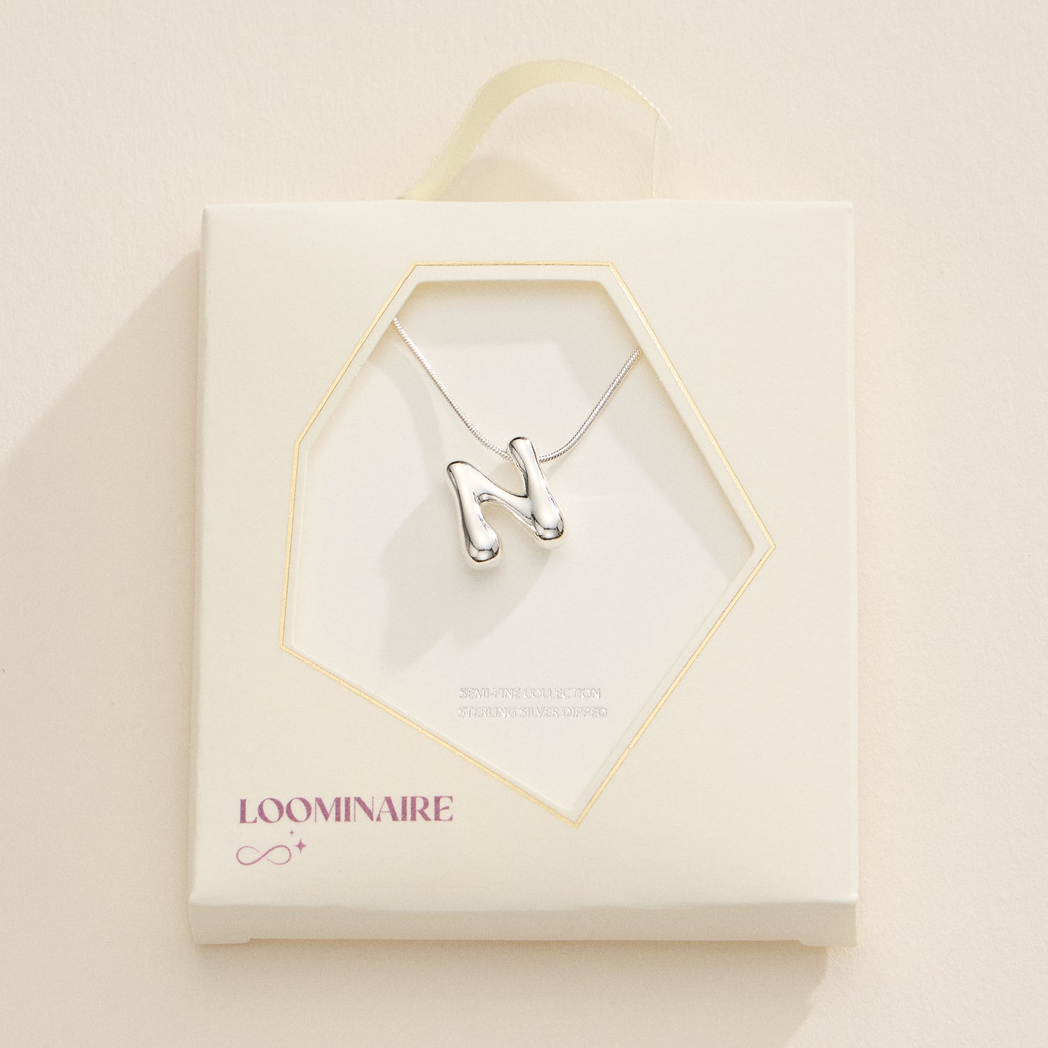 18K Gold-Dipped Bubble Initial Necklace – Personalized Pendant