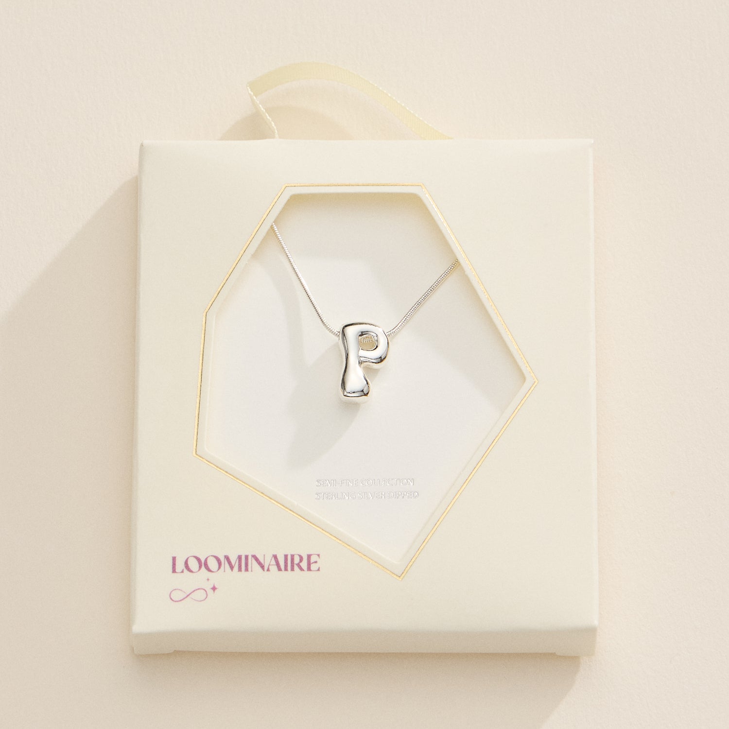 18K Gold-Dipped Bubble Initial Necklace – Personalized Pendant